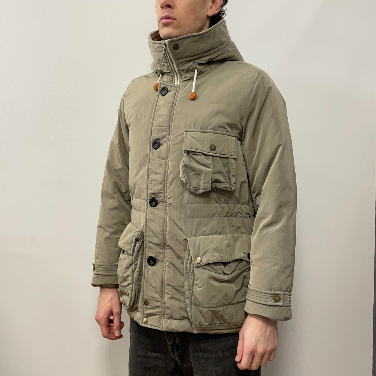 C.P. Company Beige AW10 Chrome Nylon Down Hooded Parka Jacket