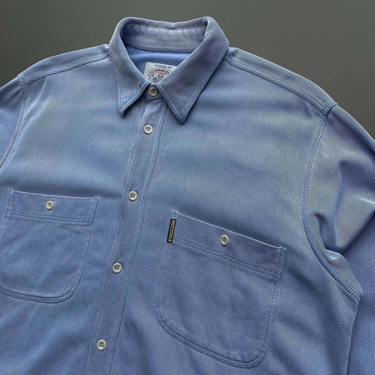 Armani Jeans Light Blue 90s Textured Shirt