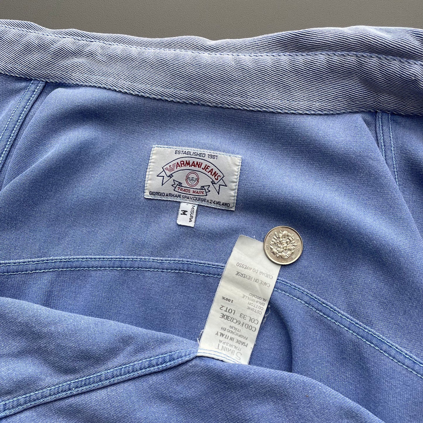 Armani Jeans Light Blue 90s Textured Shirt