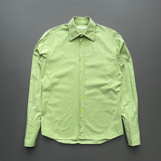 Prada Lime Green 00s Dress Shirt