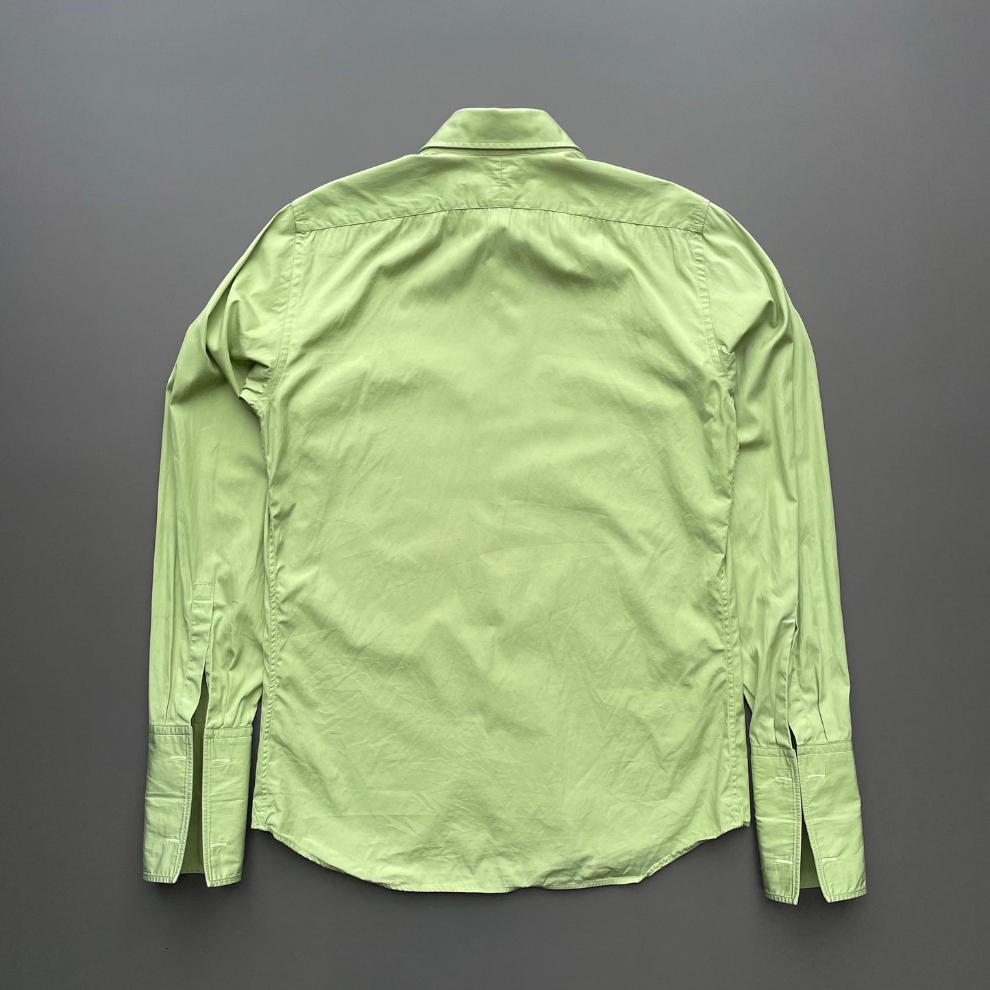 Prada Lime Green 00s Dress Shirt