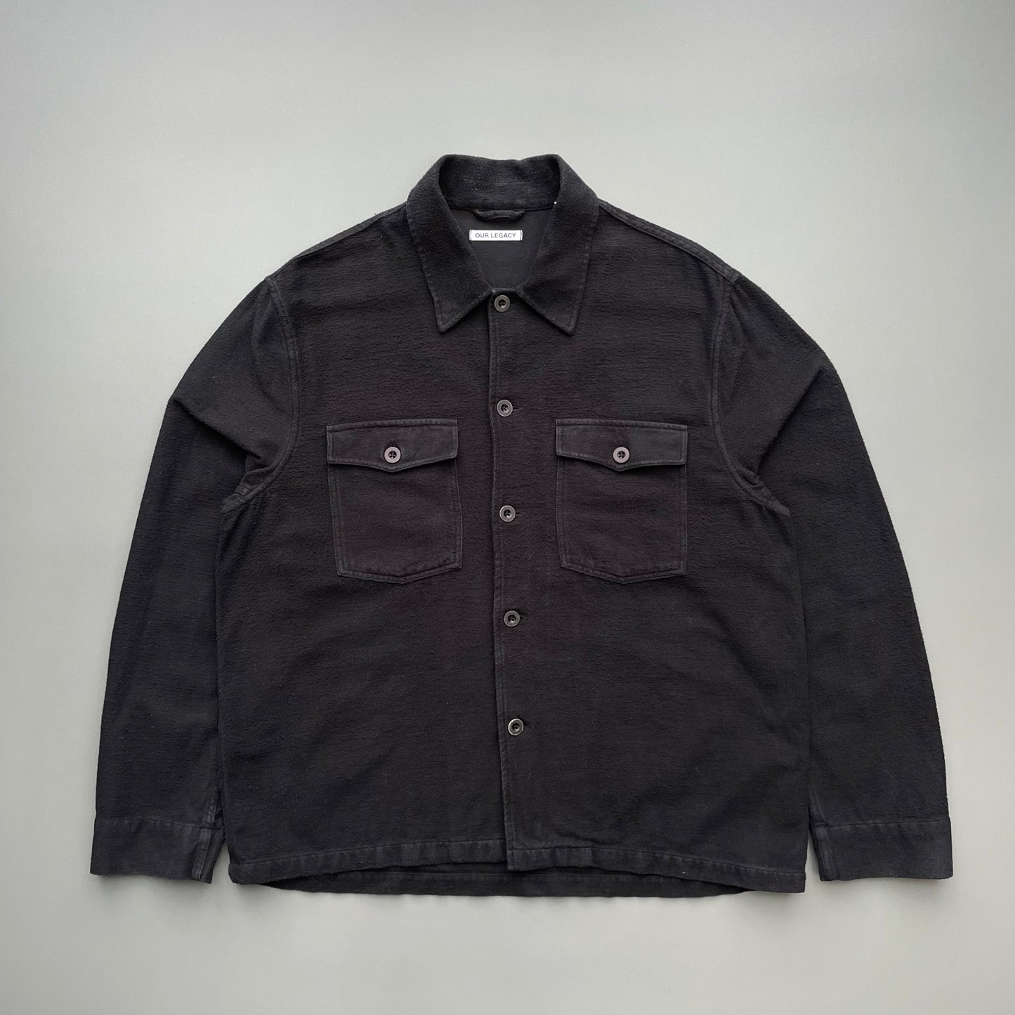 Our Legacy Black AW25 Brushed Cotton Evening Coach Jacket