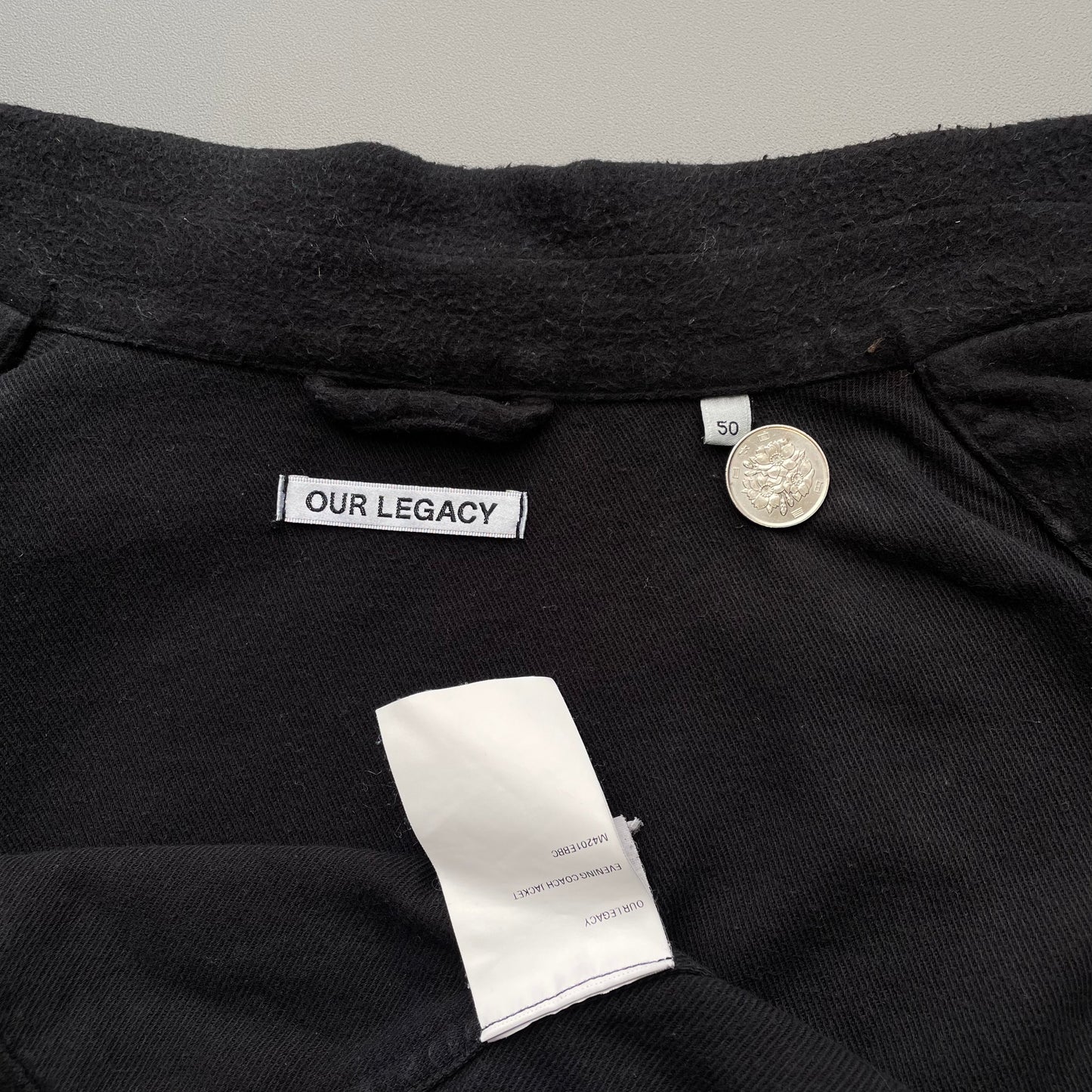 Our Legacy Black AW25 Brushed Cotton Evening Coach Jacket
