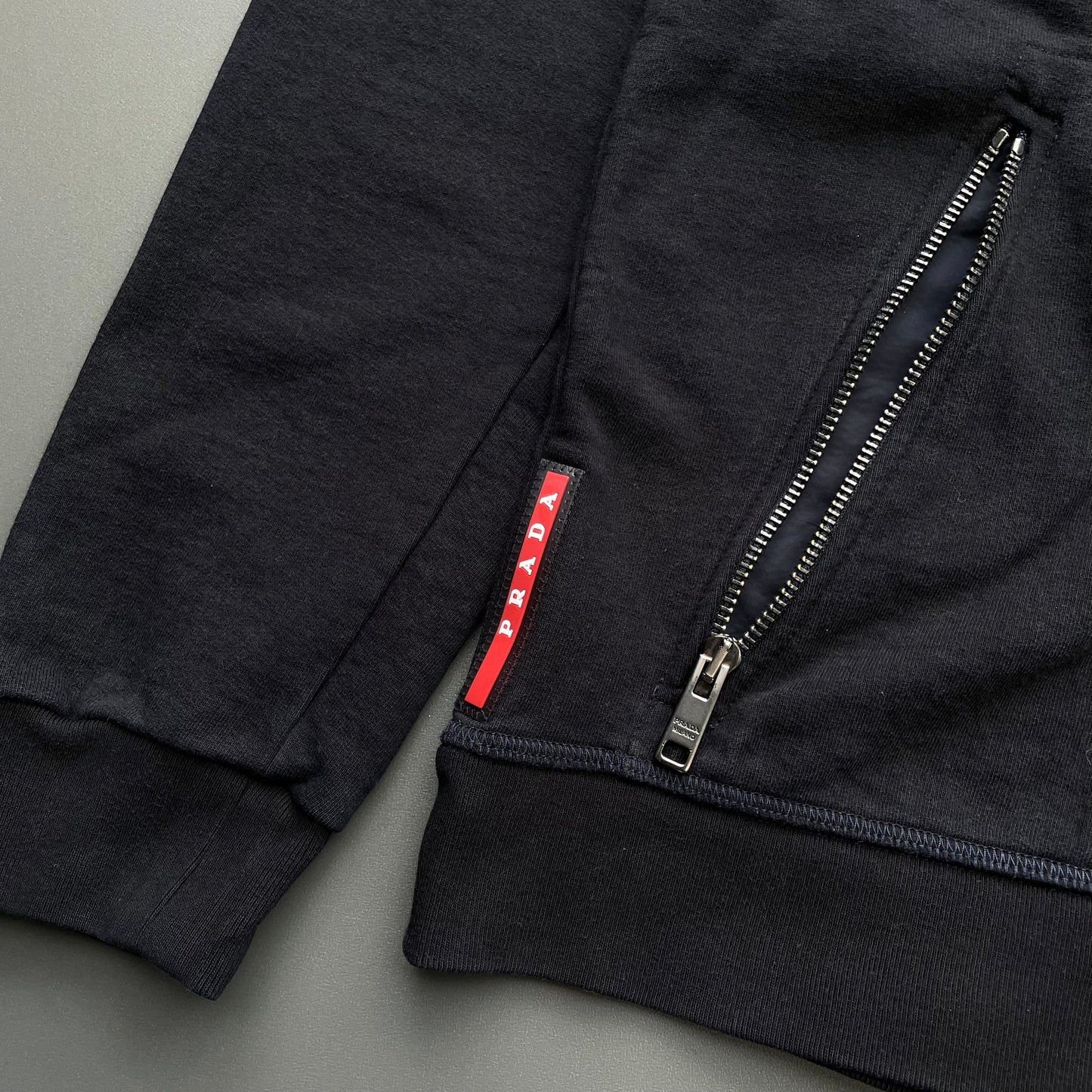 Prada Sport Navy 2018 Nylon Hood Zip-Through Hoodie