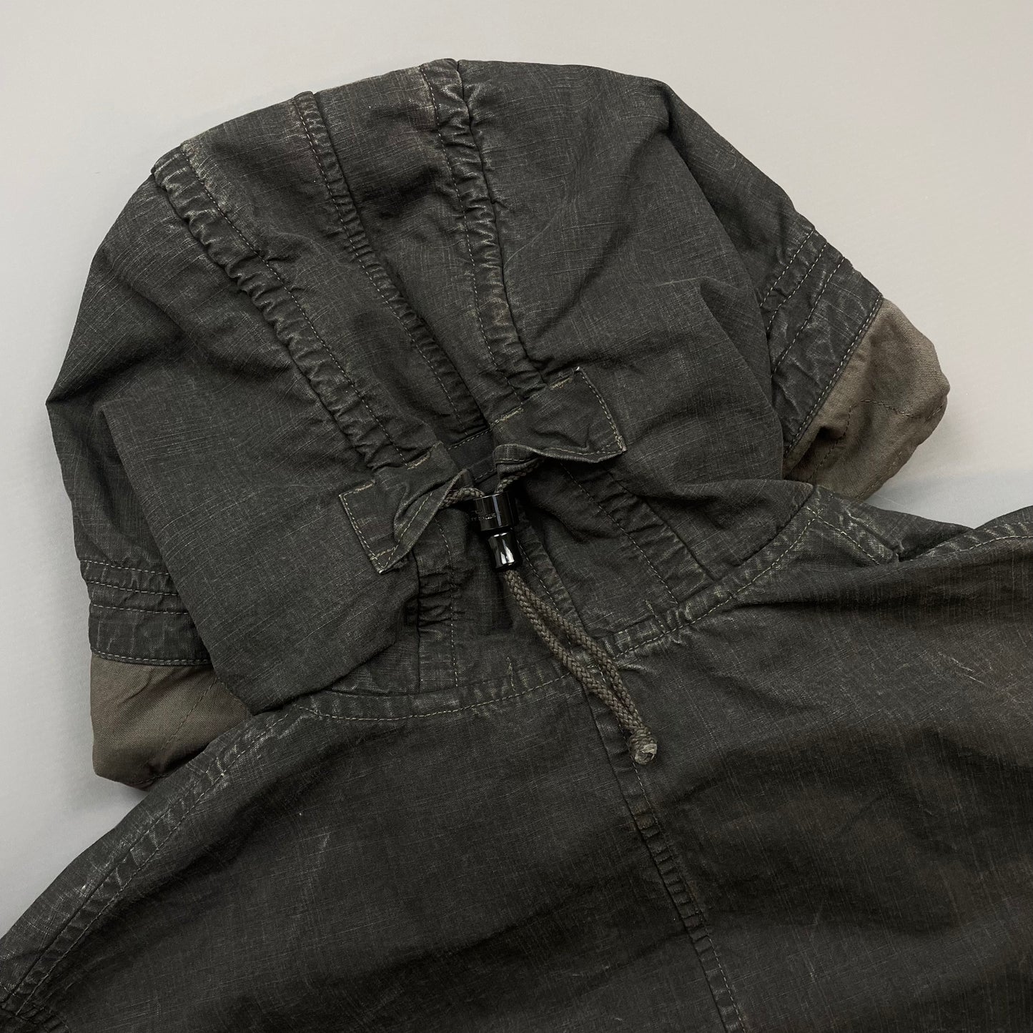 Stone Island Black/Grey Cotton Spalmatura Hooded Jacket SS07