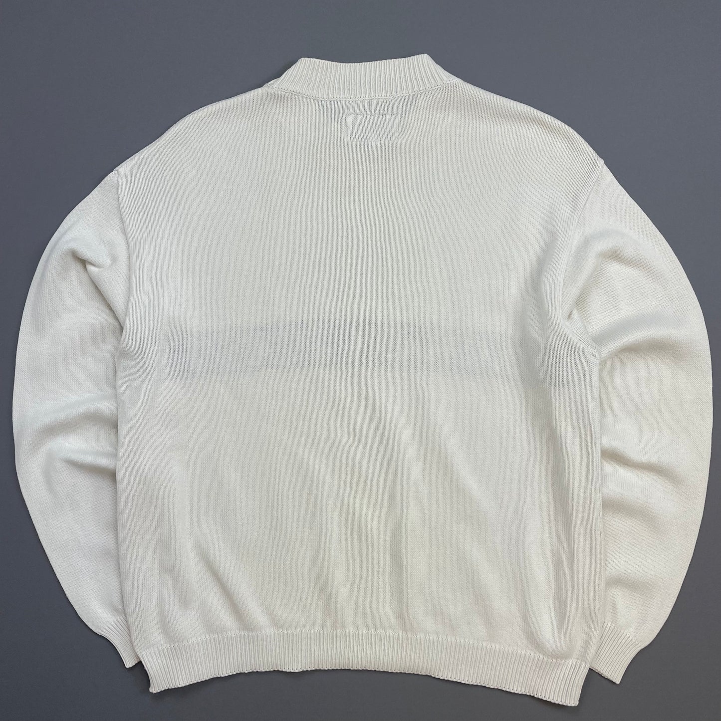 Armani Jeans White 90s Spellout Knit Jumper