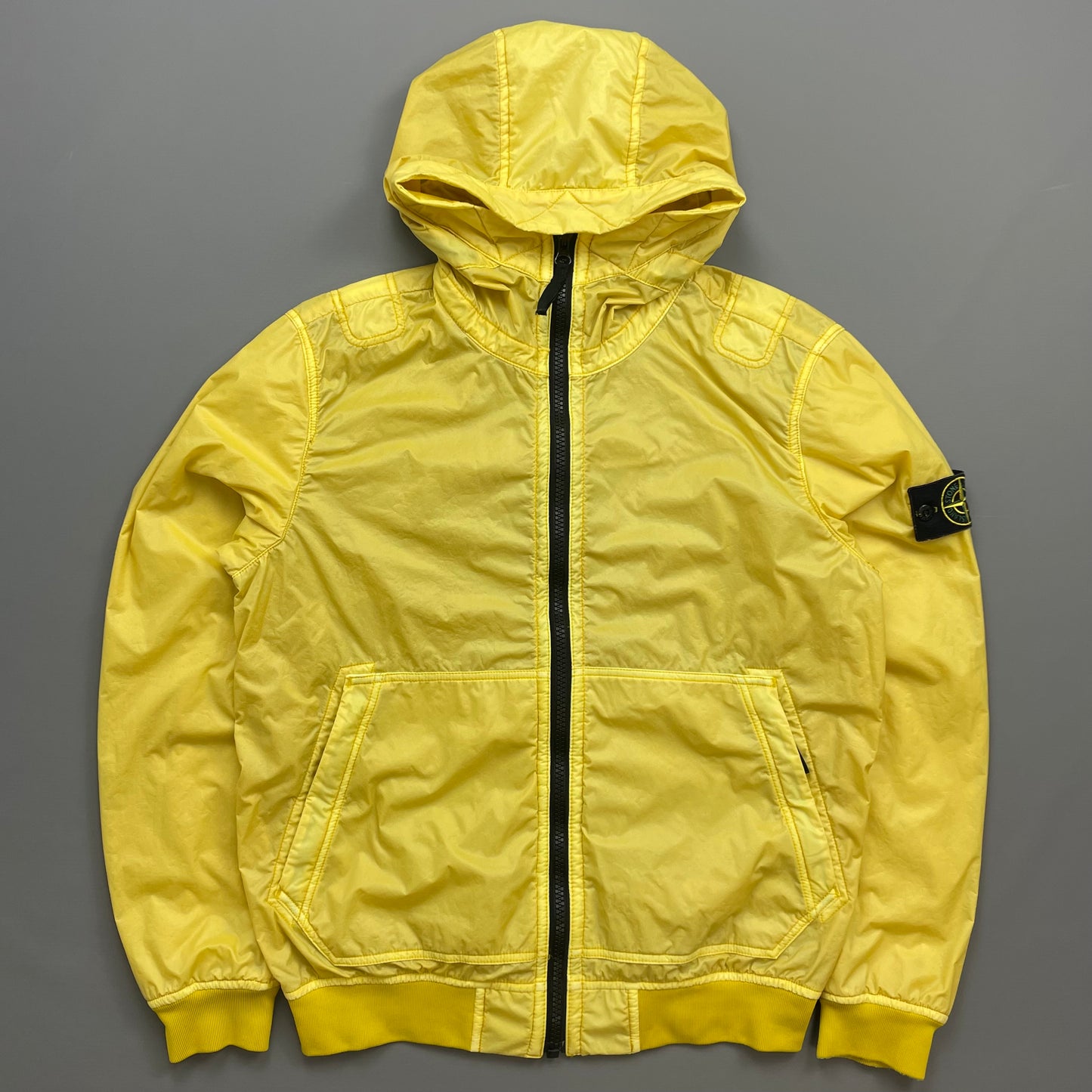 Stone Island Yellow AW18 Lamy Flock Hooded Jacket