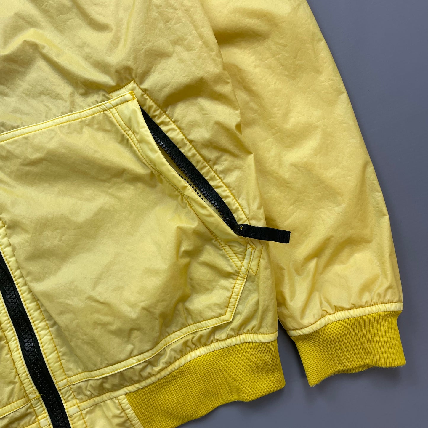 Stone Island Yellow AW18 Lamy Flock Hooded Jacket