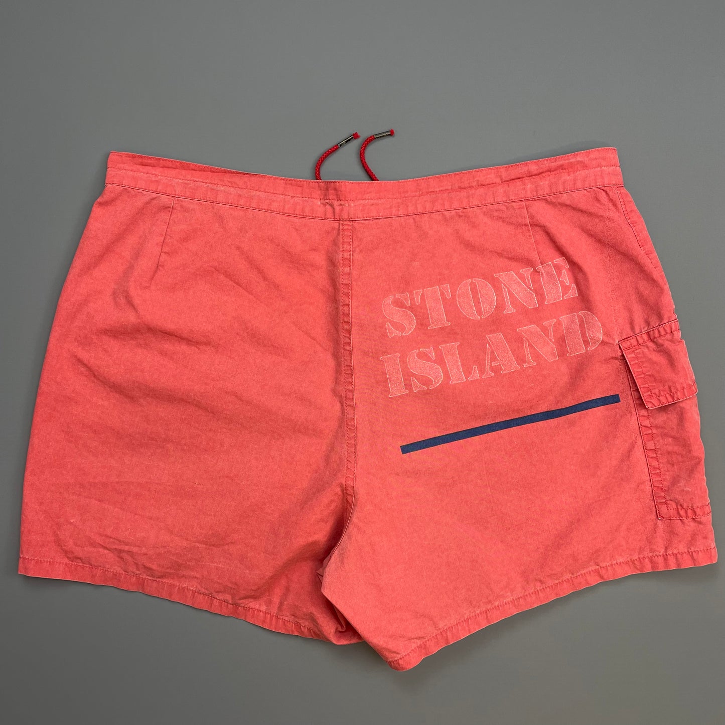 Stone Island Peach 90s Spellout Swim Shorts