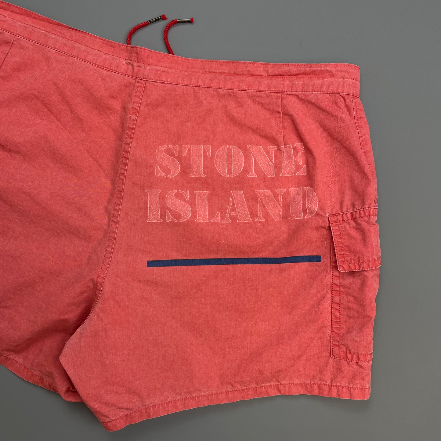 Stone Island Peach 90s Spellout Swim Shorts