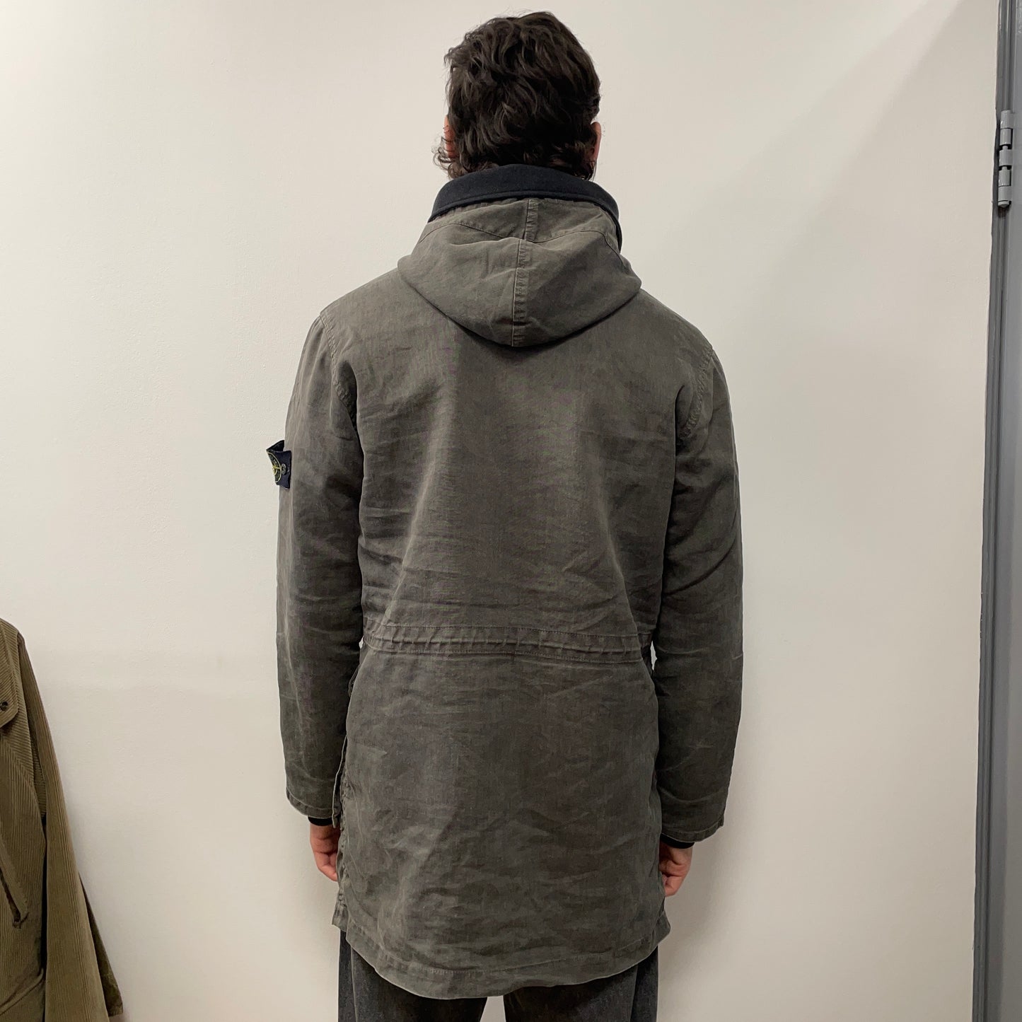 Stone Island Grey AW07 Lino Flax Dutch Rope Liner Hooded Overcoat