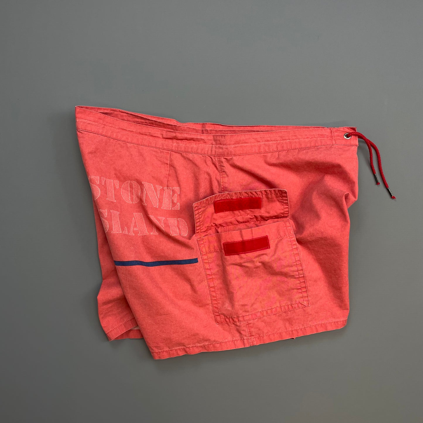 Stone Island Peach 90s Spellout Swim Shorts