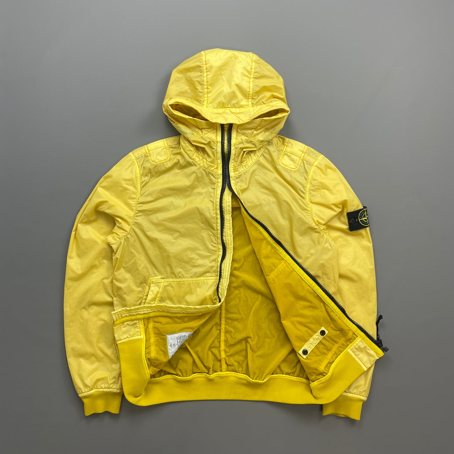 Stone Island Yellow AW18 Lamy Flock Hooded Jacket