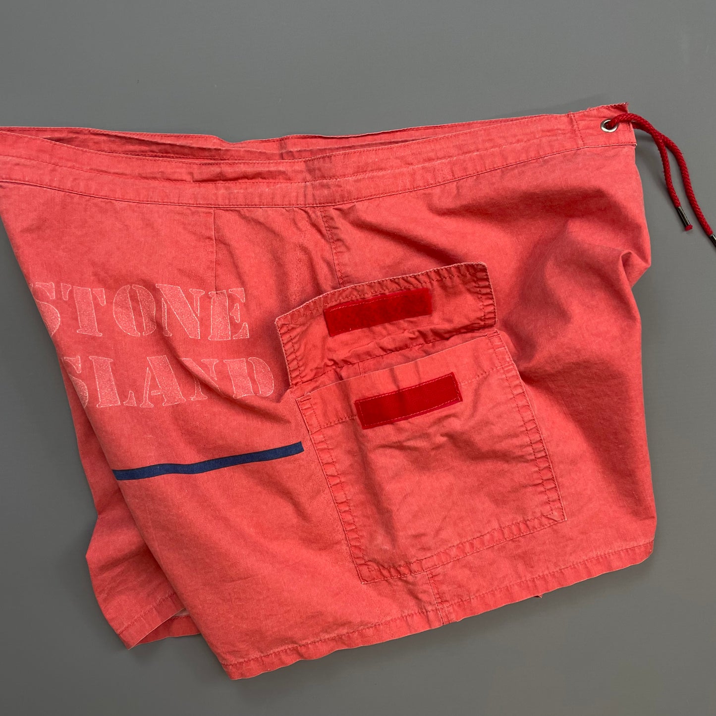 Stone Island Peach 90s Spellout Swim Shorts