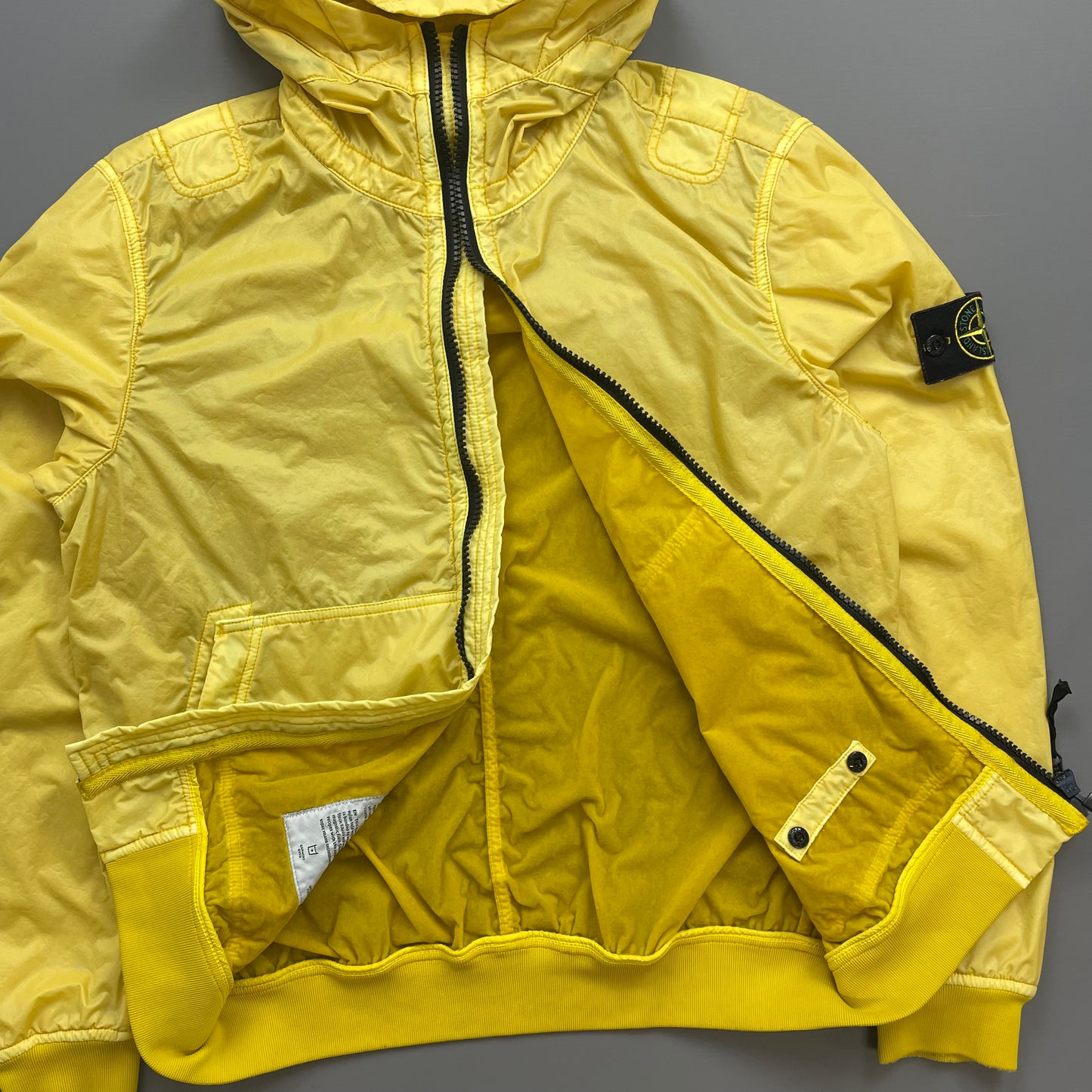 Stone Island Yellow AW18 Lamy Flock Hooded Jacket