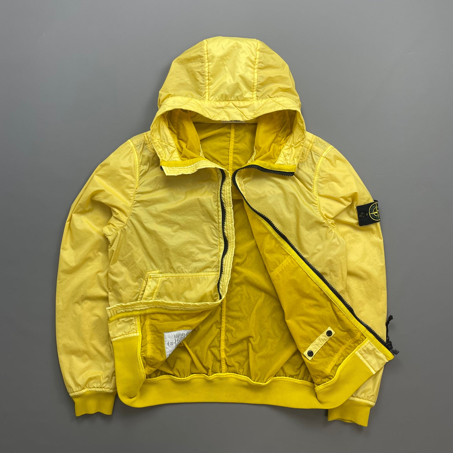 Stone Island Yellow AW18 Lamy Flock Hooded Jacket