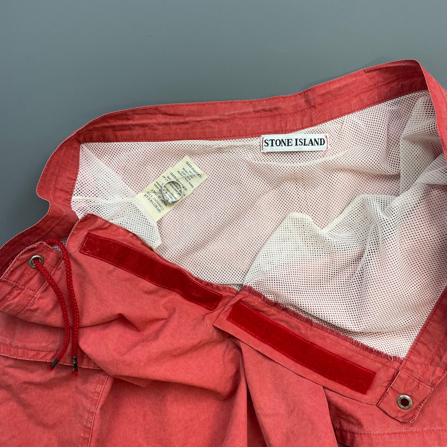 Stone Island Peach 90s Spellout Swim Shorts