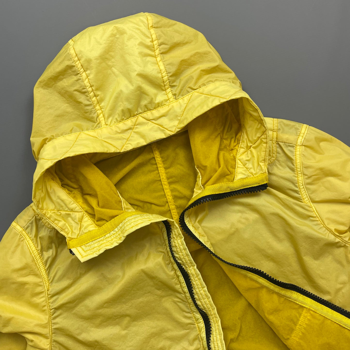 Stone Island Yellow AW18 Lamy Flock Hooded Jacket