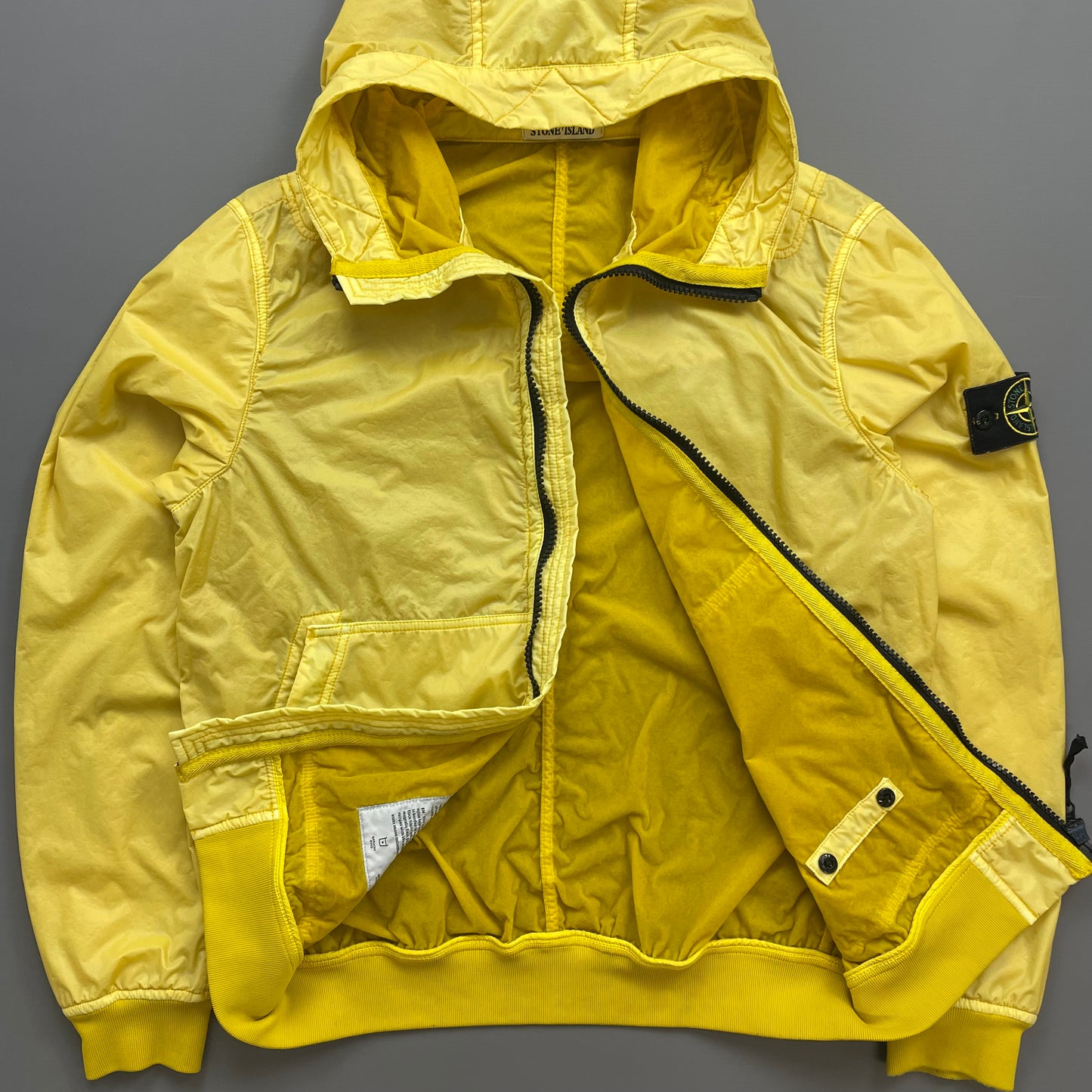 Stone Island Yellow AW18 Lamy Flock Hooded Jacket