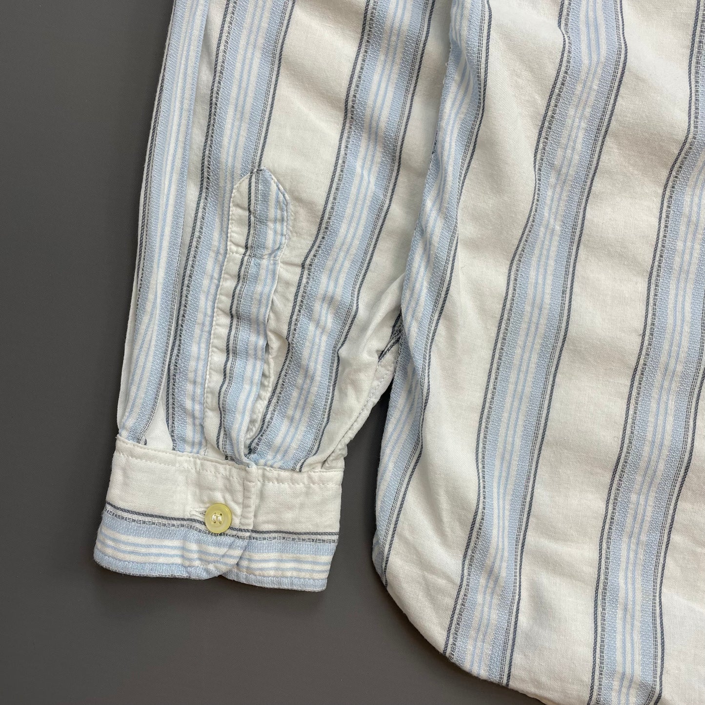Emporio Armani White & Blue 80s Cotton Button-Through Pocket Shirt