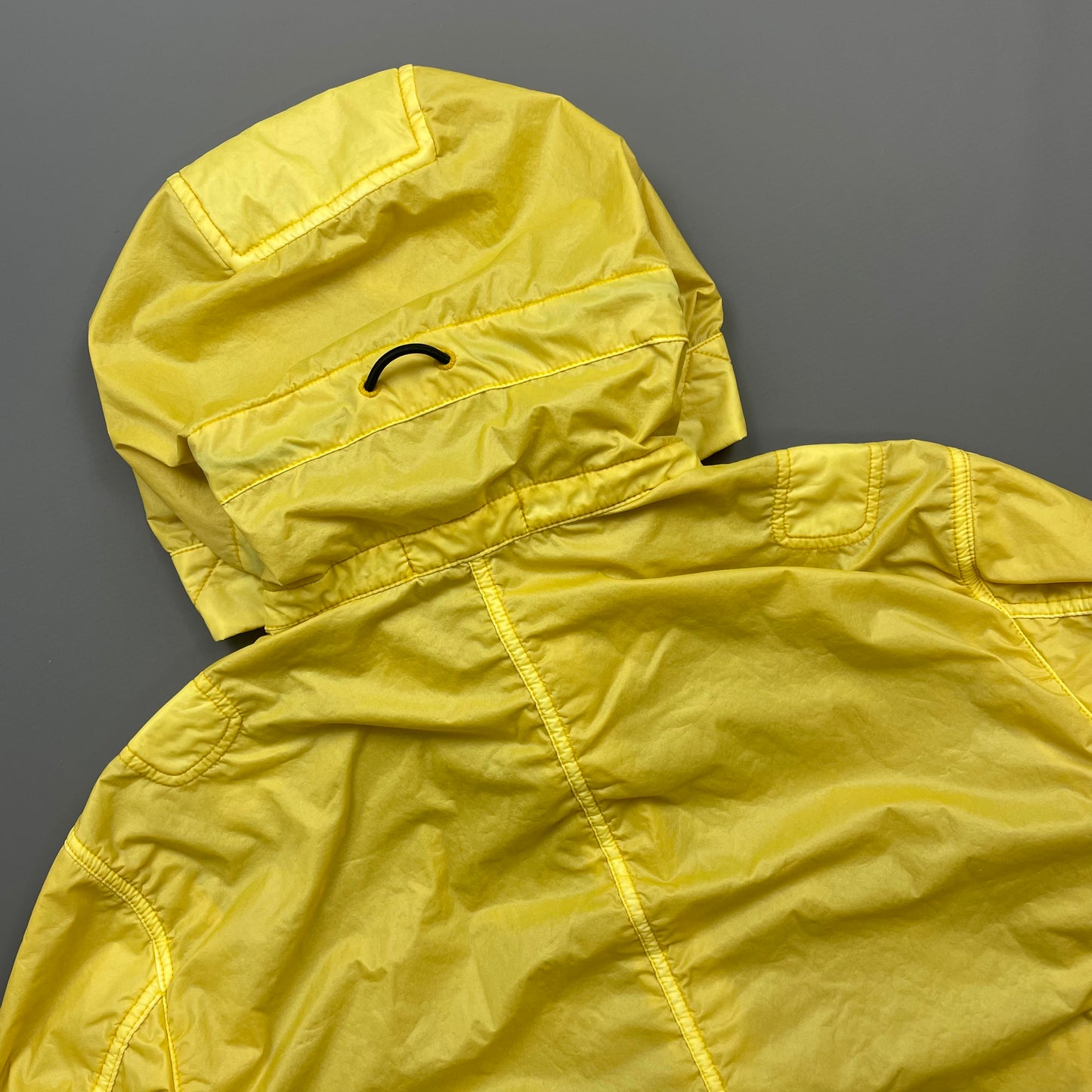 Stone Island Yellow AW18 Lamy Flock Hooded Jacket