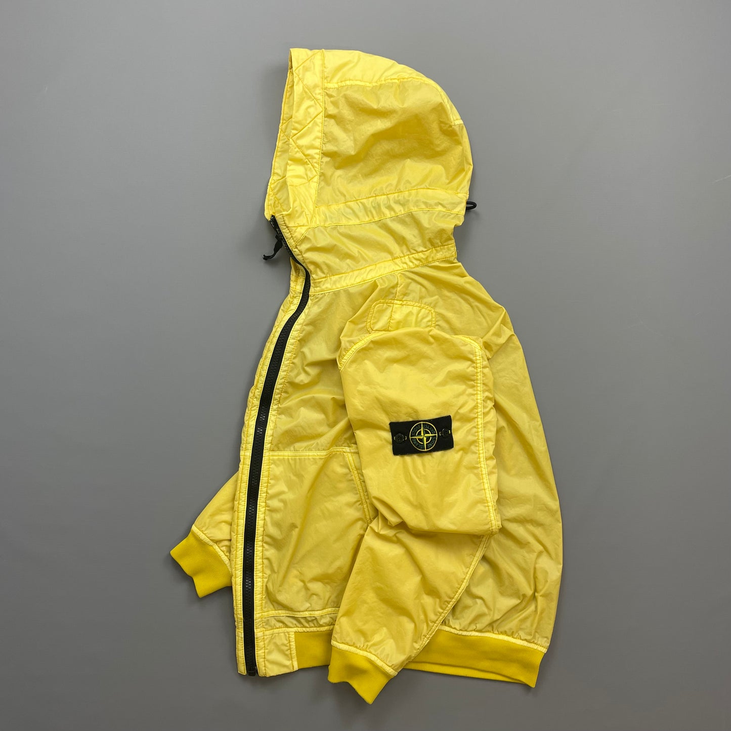 Stone Island Yellow AW18 Lamy Flock Hooded Jacket