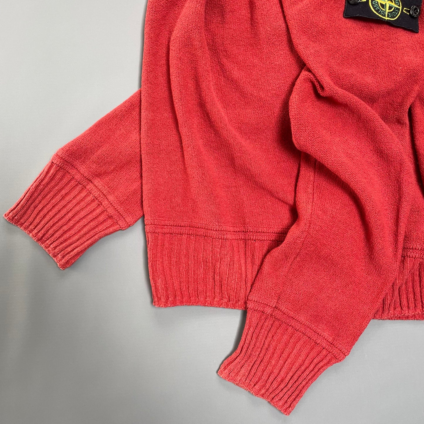 Stone Island Red Lightweight Knit 1/4 Zip Jumper SS10