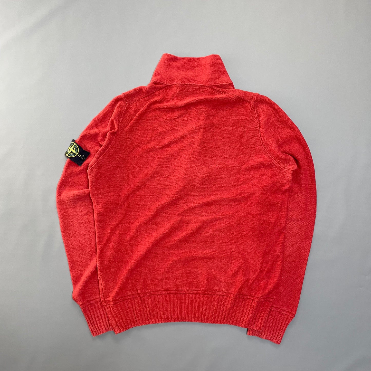 Stone Island Red Lightweight Knit 1/4 Zip Jumper SS10