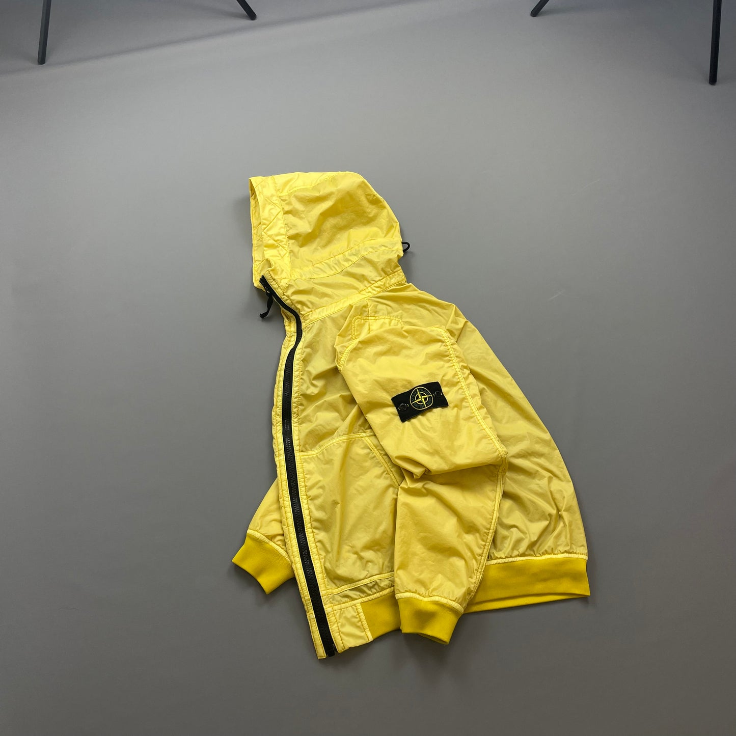 Stone Island Yellow AW18 Lamy Flock Hooded Jacket