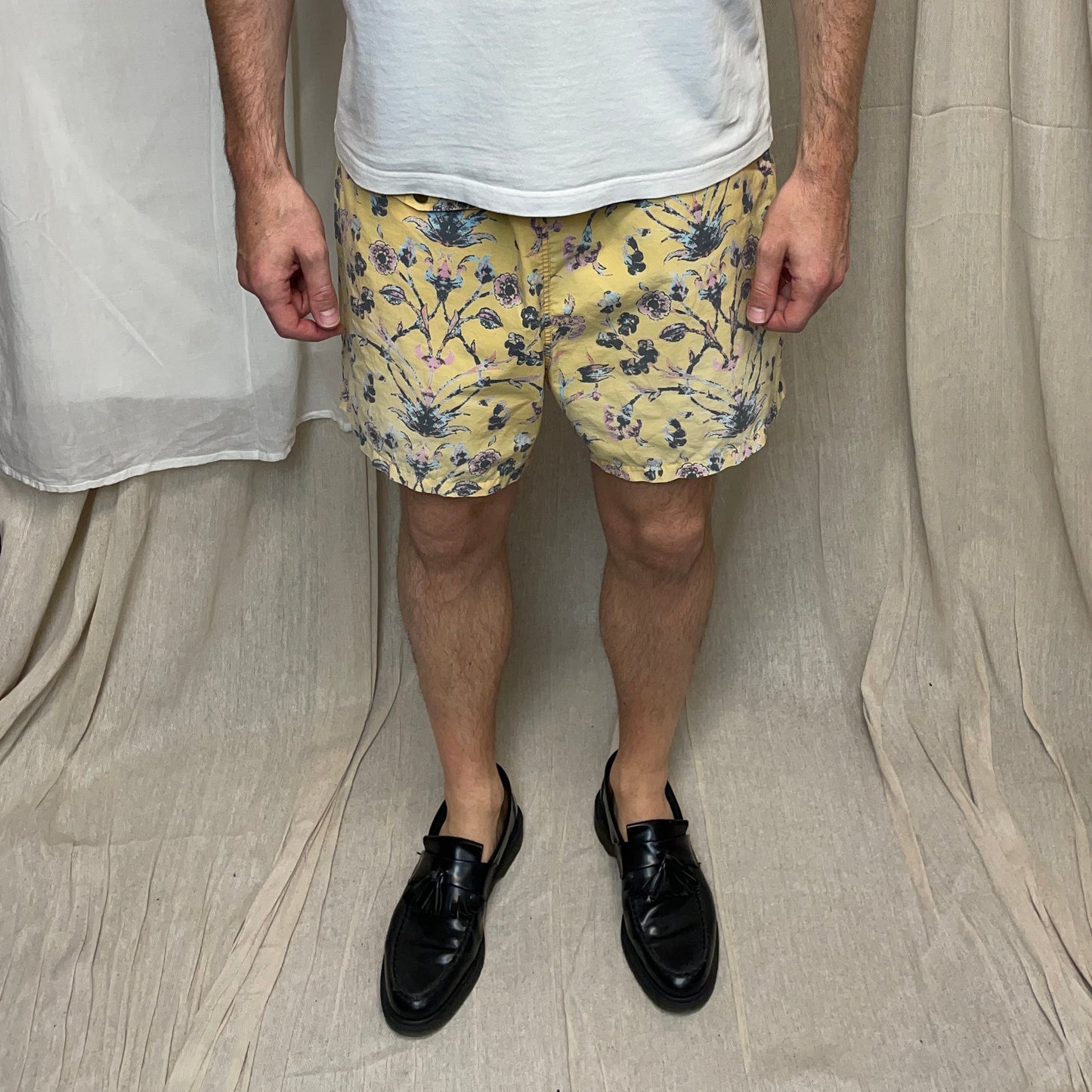 C.P. Company Yellow 80s Ideas from Massimo Osti Floral Print Swim Shorts