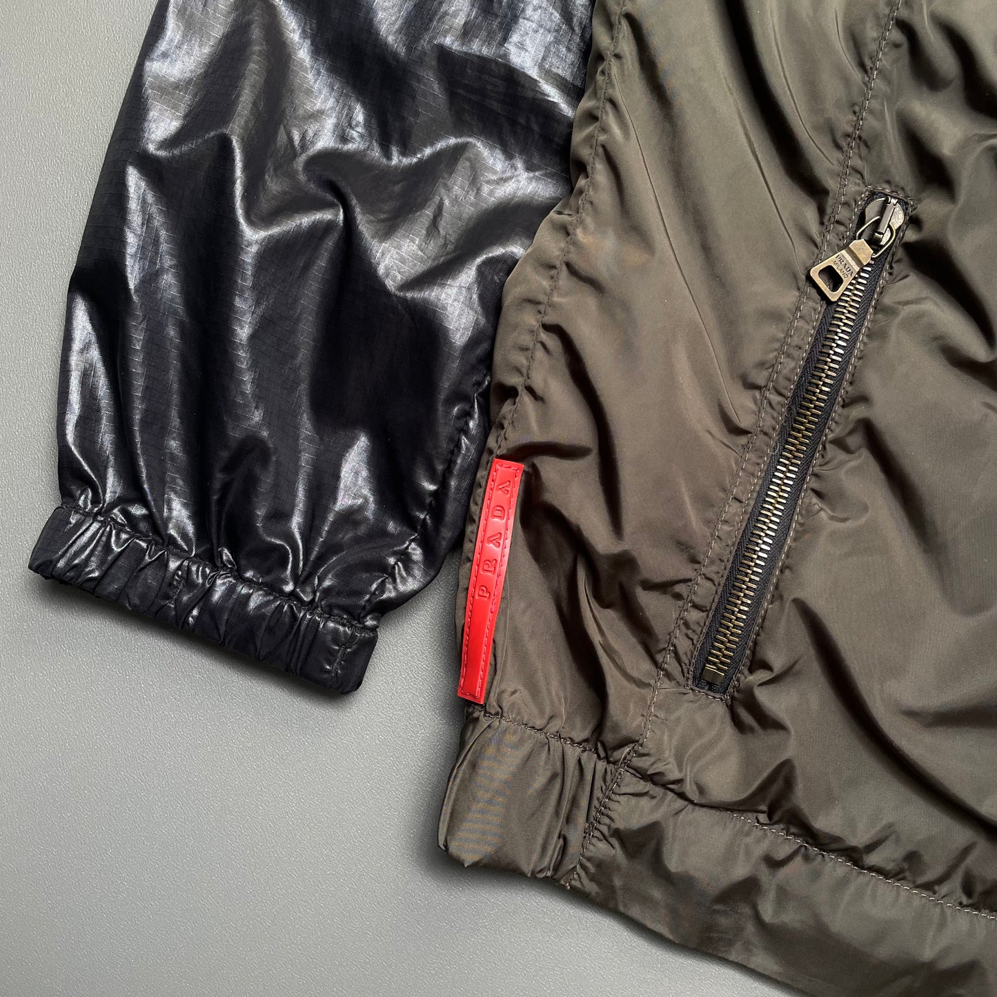 Prada Sport Black, Green & Grey 2008 Translucent Windbreaker