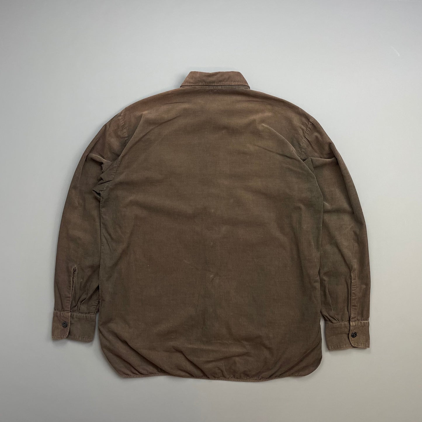 Stone Island Brown AW97 Fine Cord Concealed Button-Up Shirt