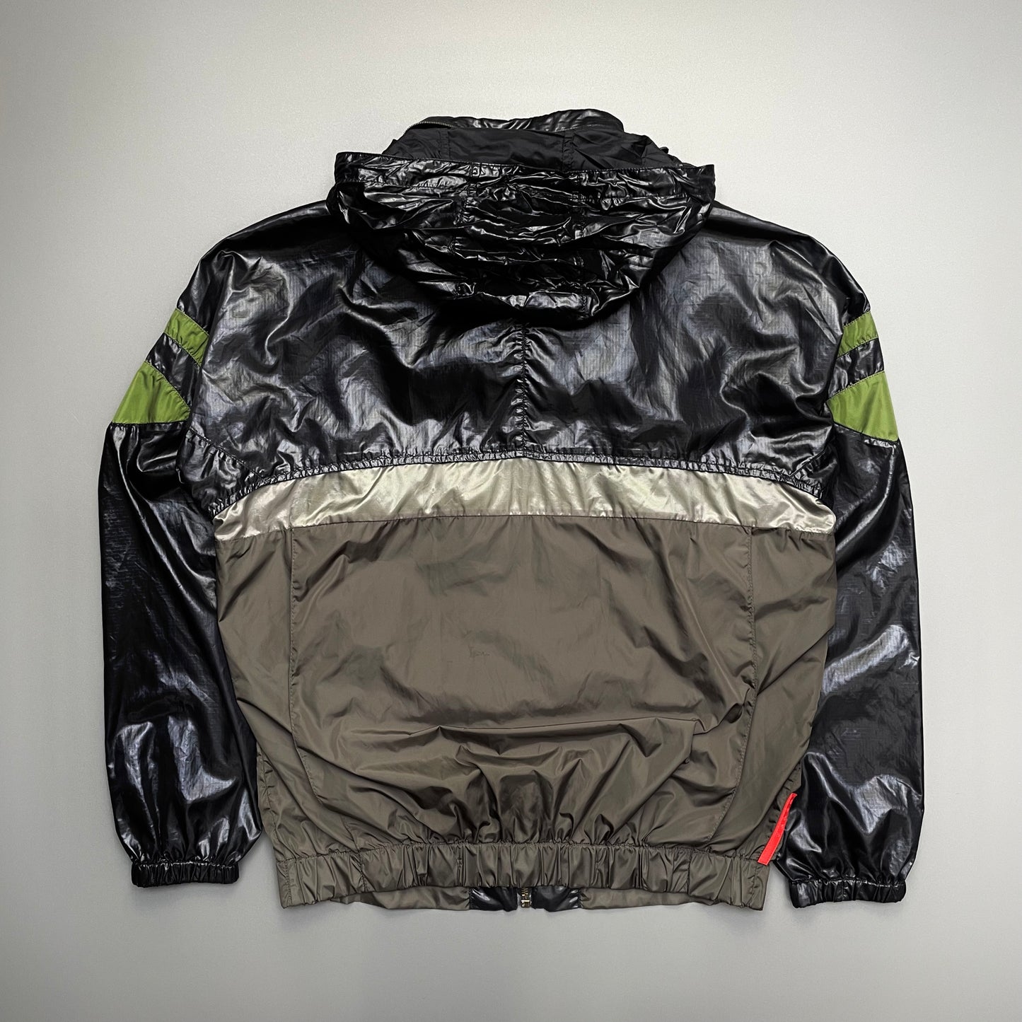 Prada Sport Black, Green & Grey 2008 Translucent Windbreaker