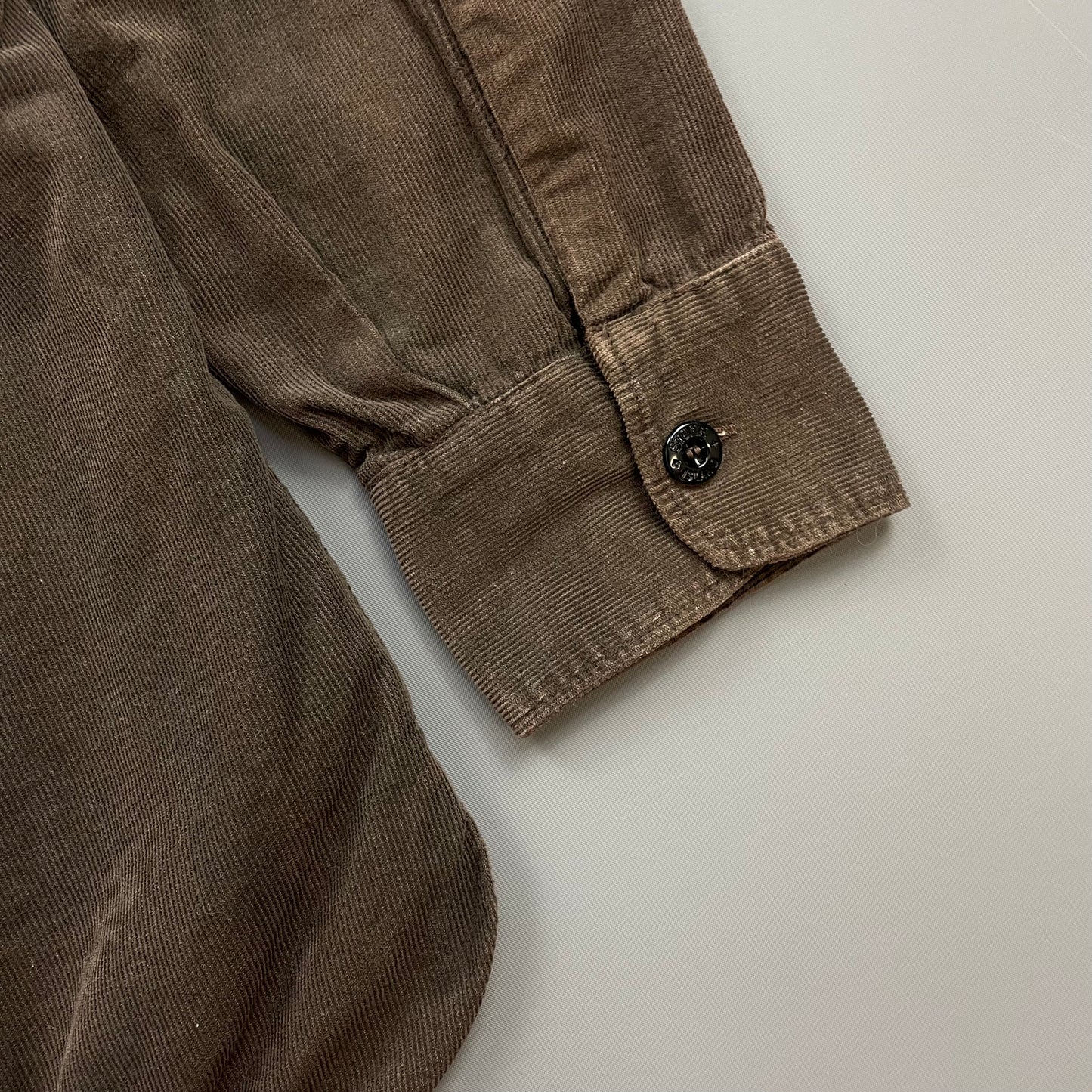 Stone Island Brown AW97 Fine Cord Concealed Button-Up Shirt