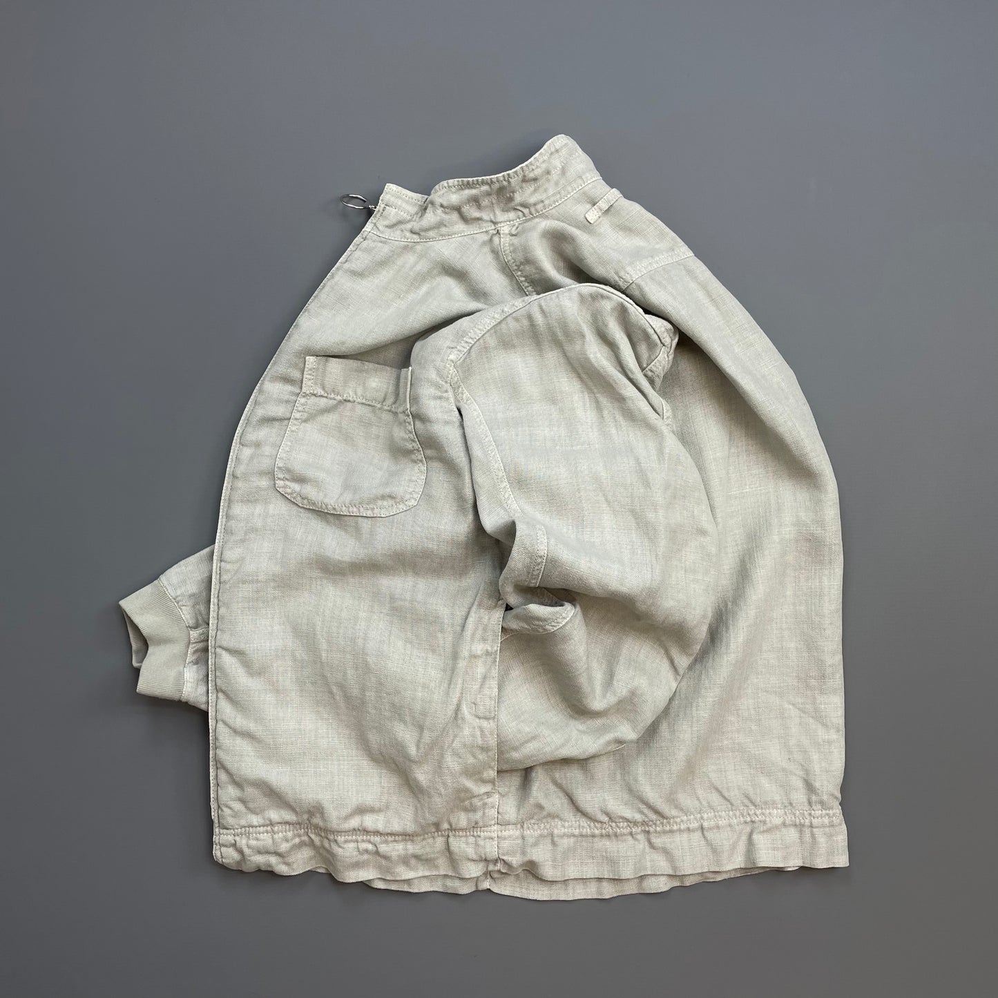 Prada Sport Grey 00s Linen Zip-Through Lightweight Jacket