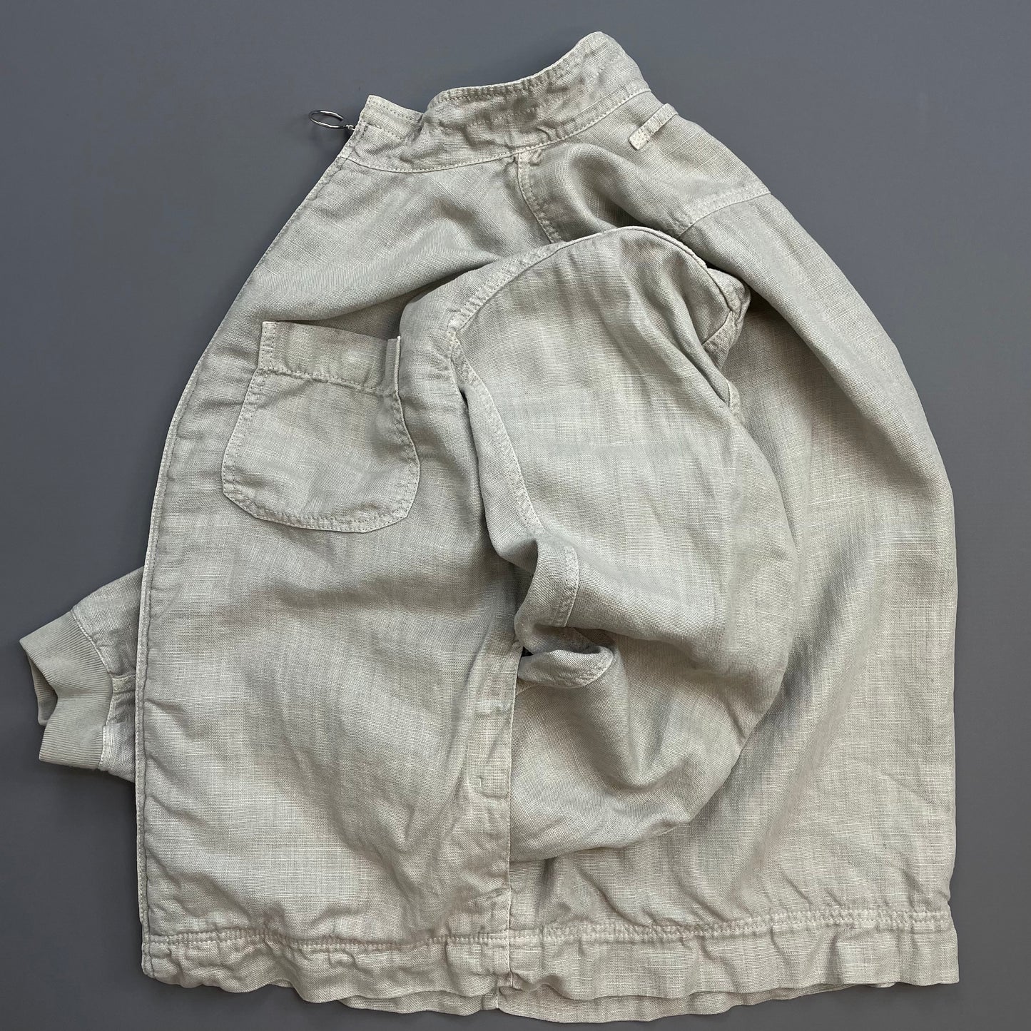Prada Sport Grey 00s Linen Zip-Through Lightweight Jacket