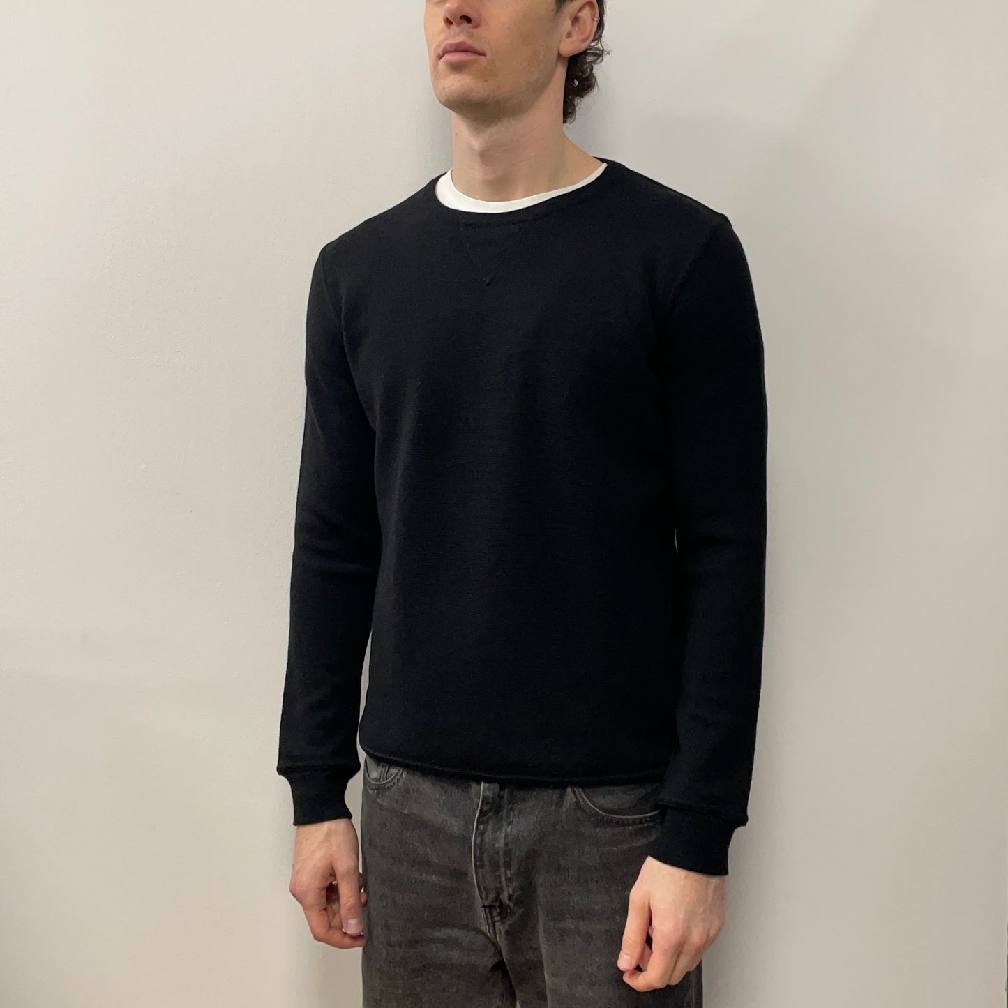 Prada Sport Black 2006 Spellout Technical Wool Knit Jumper