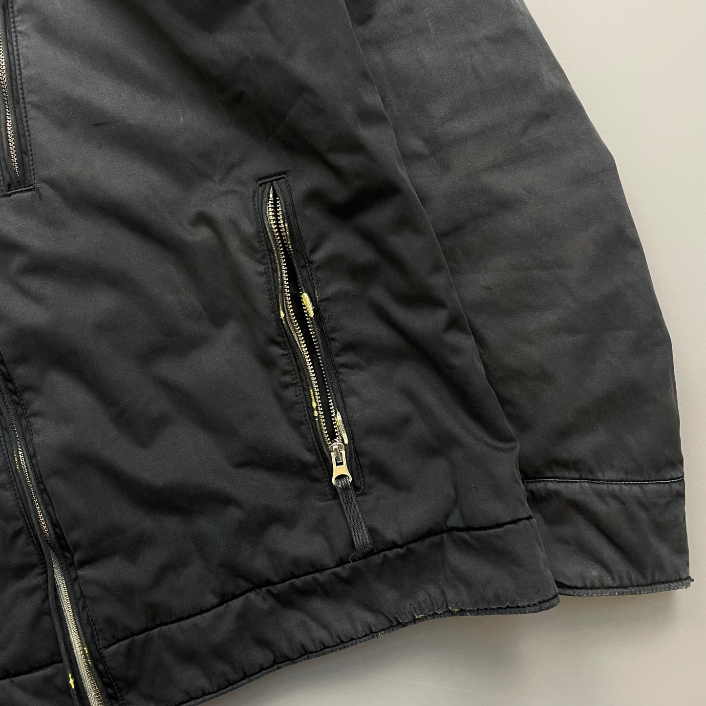 Stone Island Black AW10 Raso Gommato Fleece Lined Packable Hood Jacket