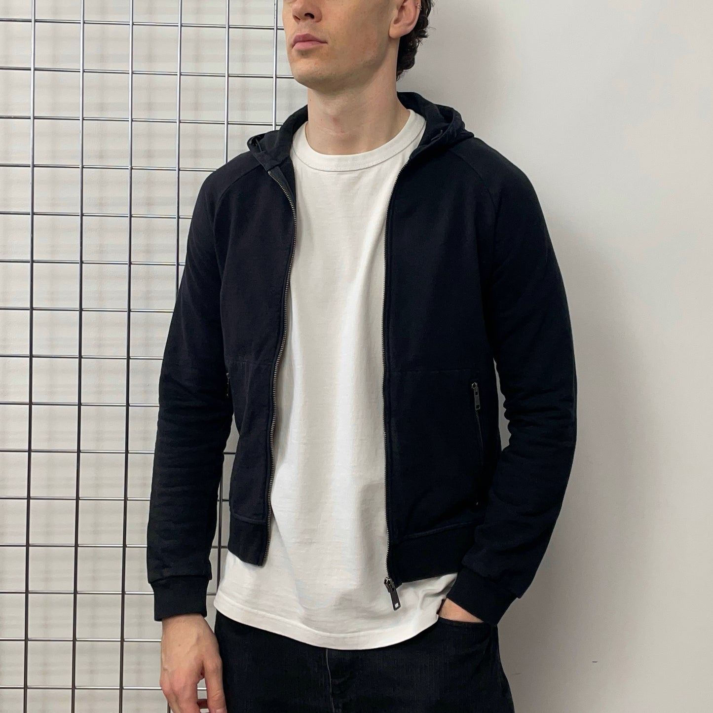 Prada Sport Navy 2018 Nylon Hood Zip-Through Hoodie