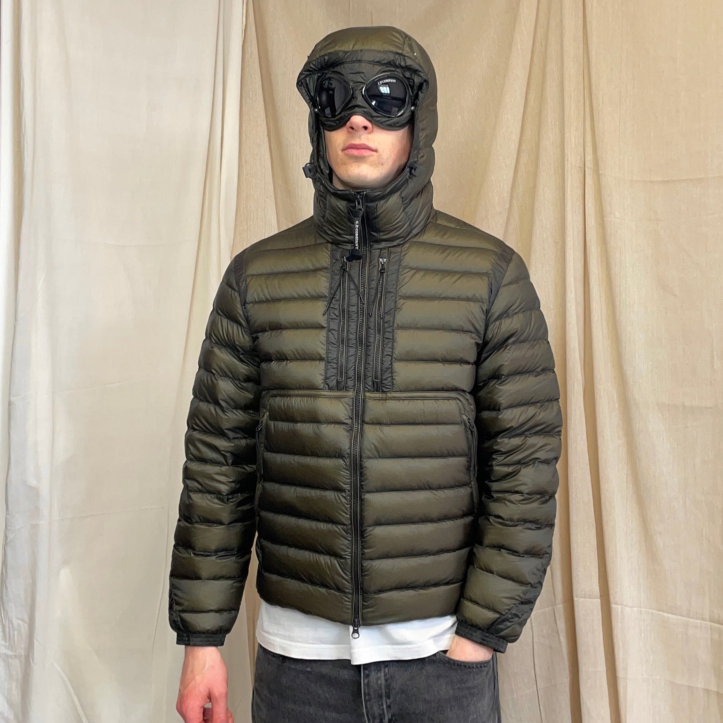 C.P. Company Brown DD Shell Goggle Jacket