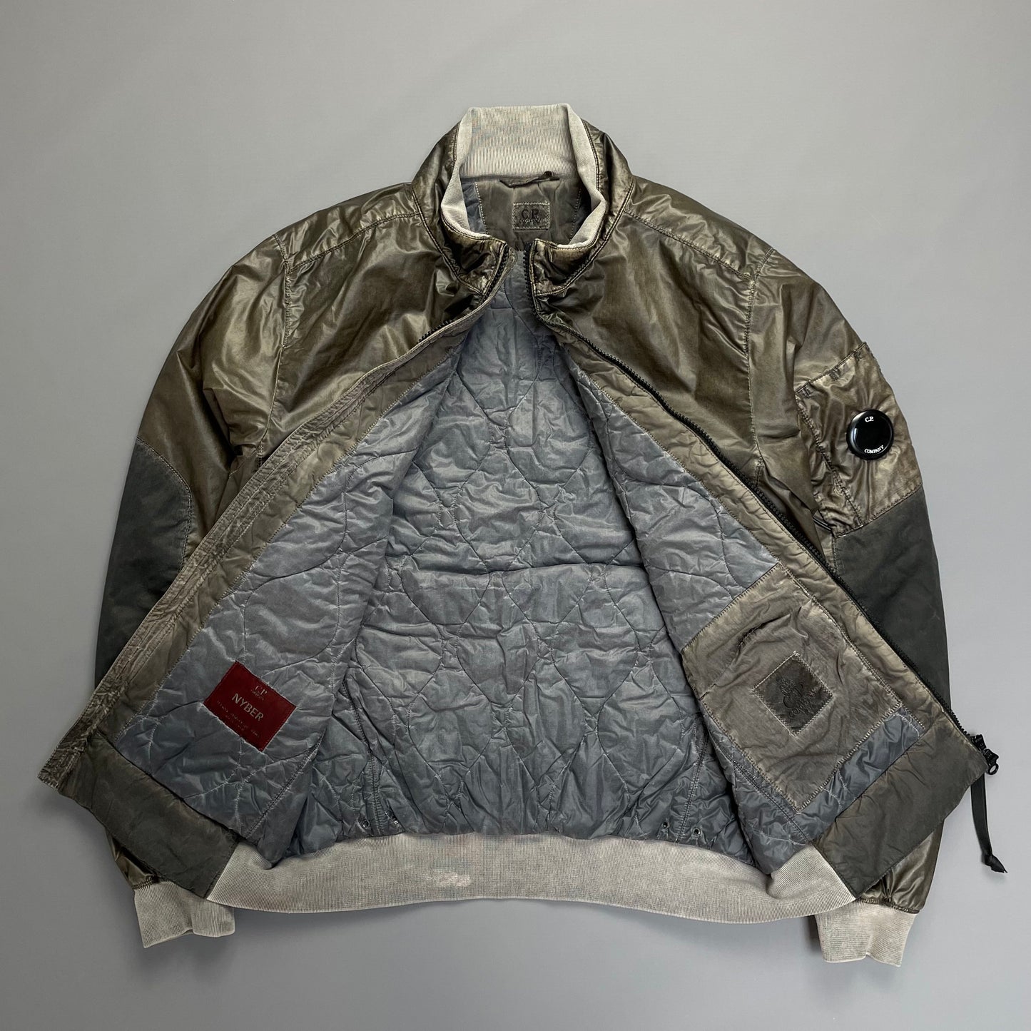 C.P. Company Nyber Bomber Jacket in Dusty Olive