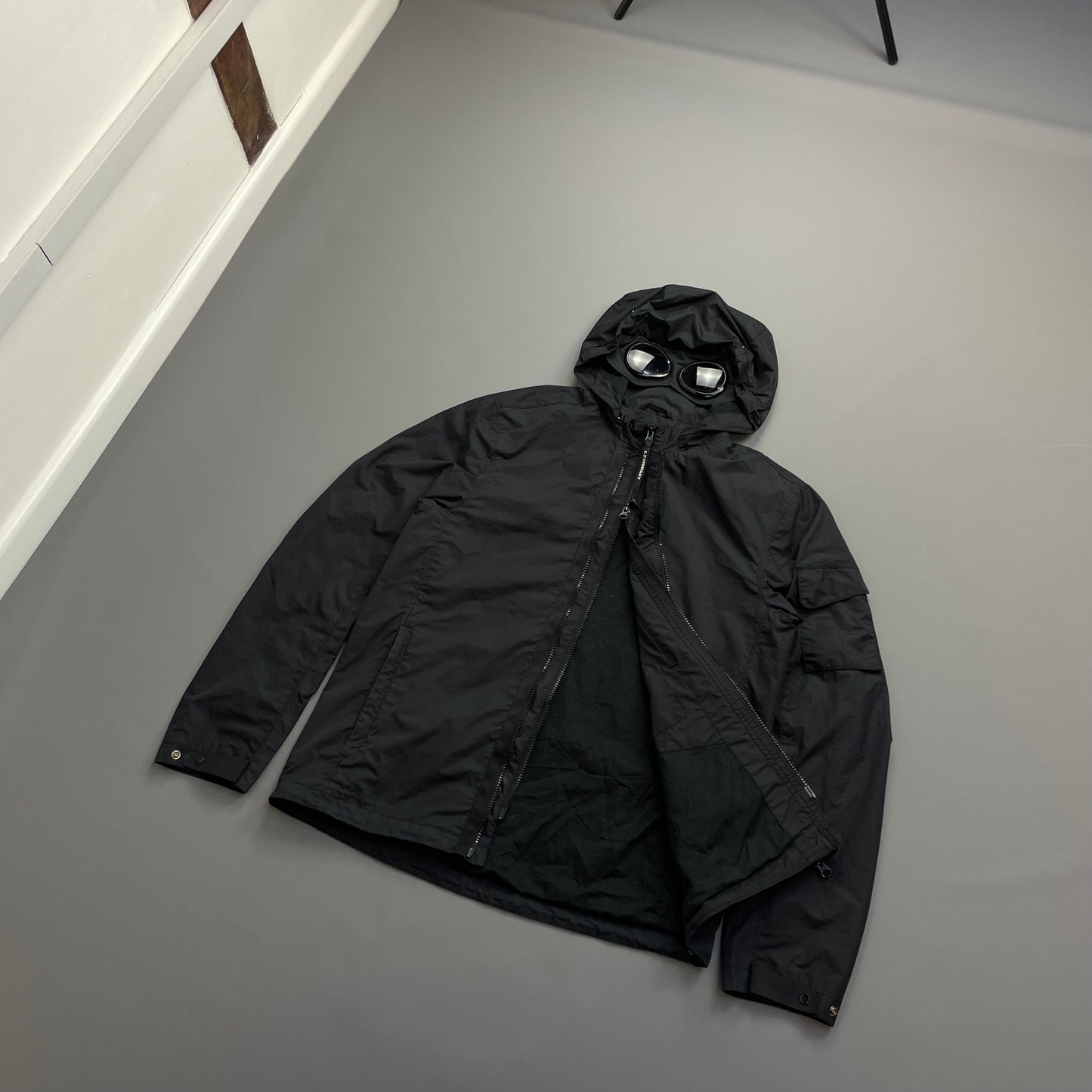 C.P. Company Black Micro-M Detachable Hood Goggle Jacket