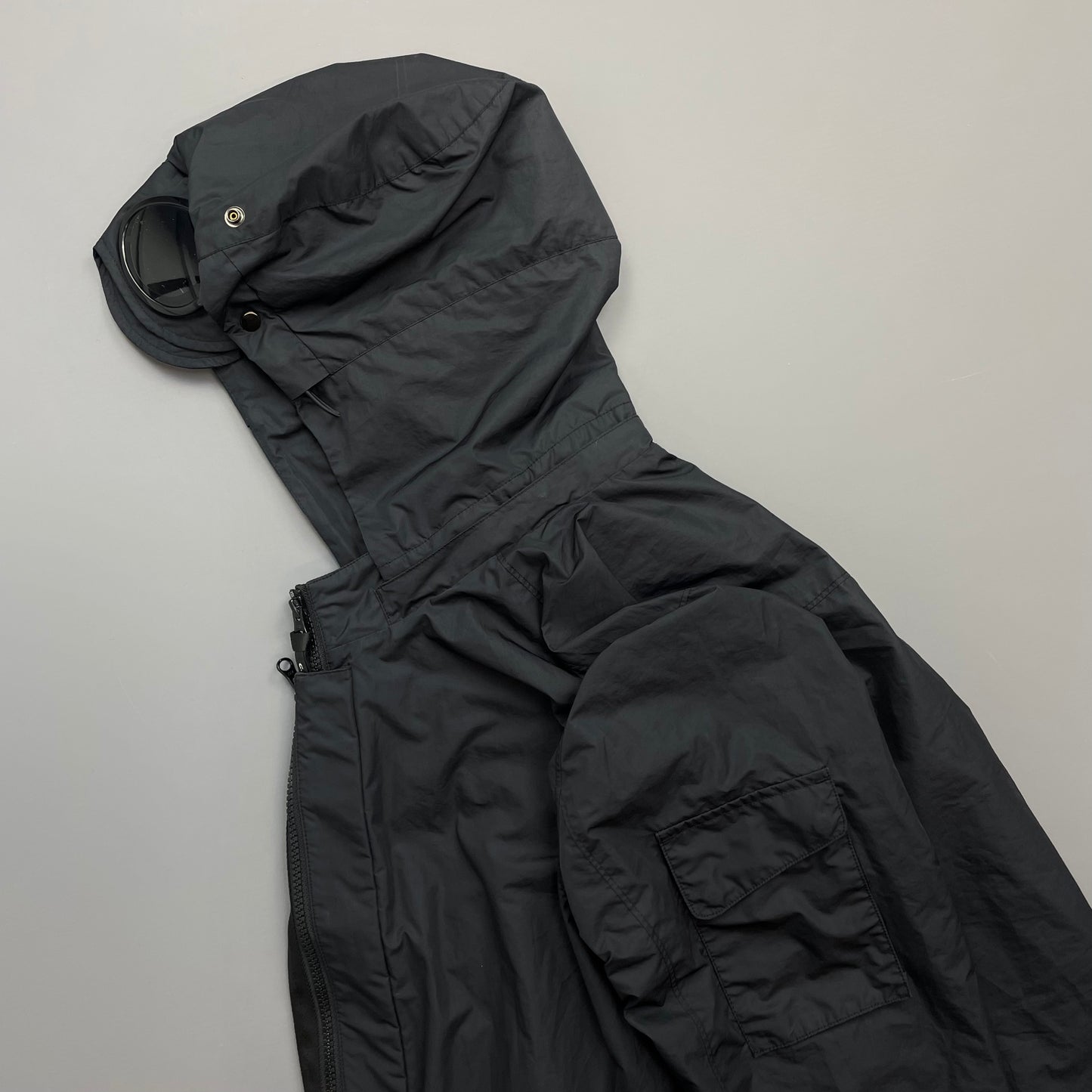 C.P. Company Black Micro-M Detachable Hood Goggle Jacket