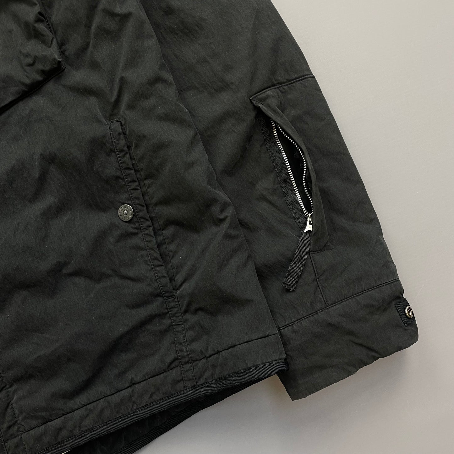 Stone Island Black AW09 Quilt-Lined Hooded Jacket