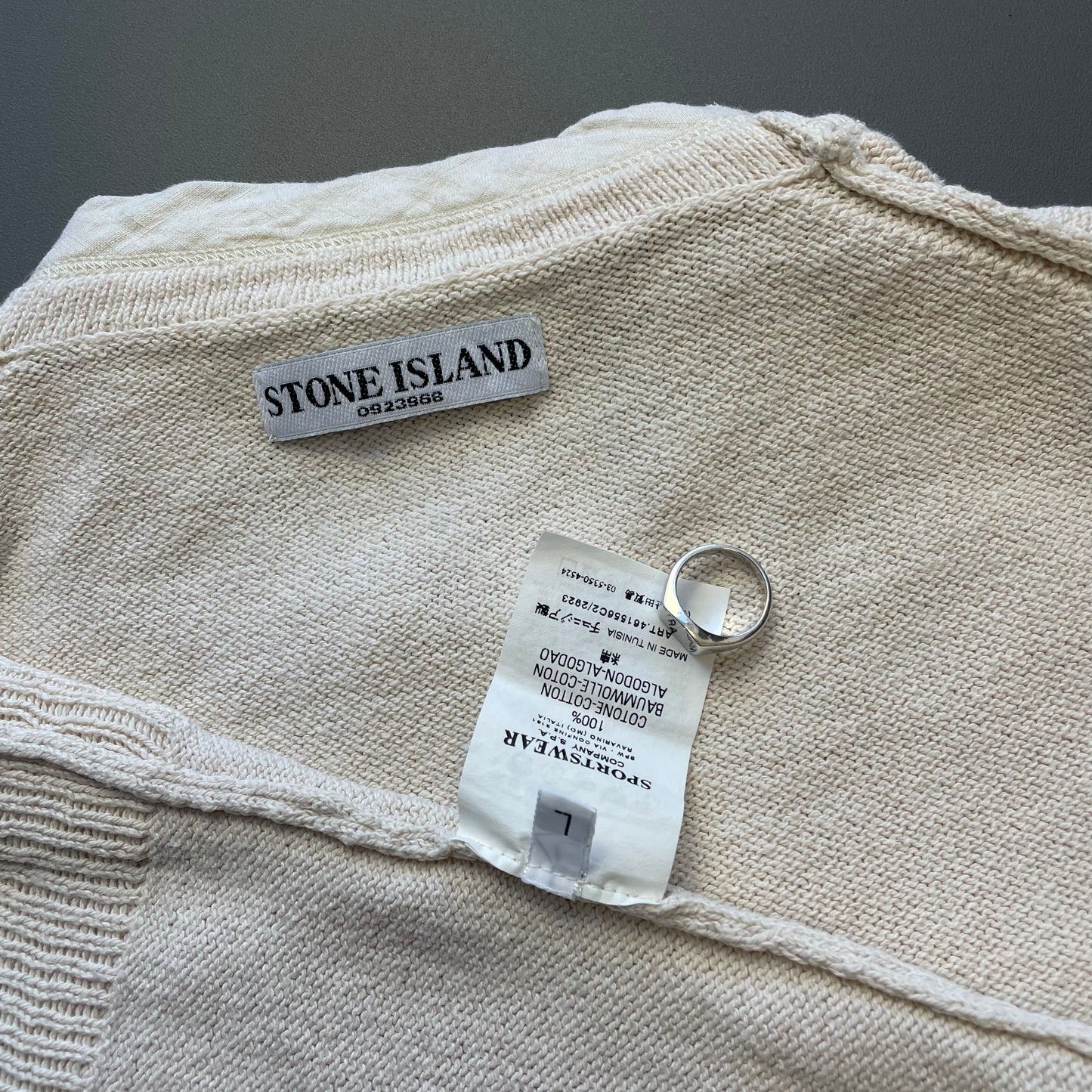 Stone Island Cream SS07 Midweight Knit Crewneck Jumper