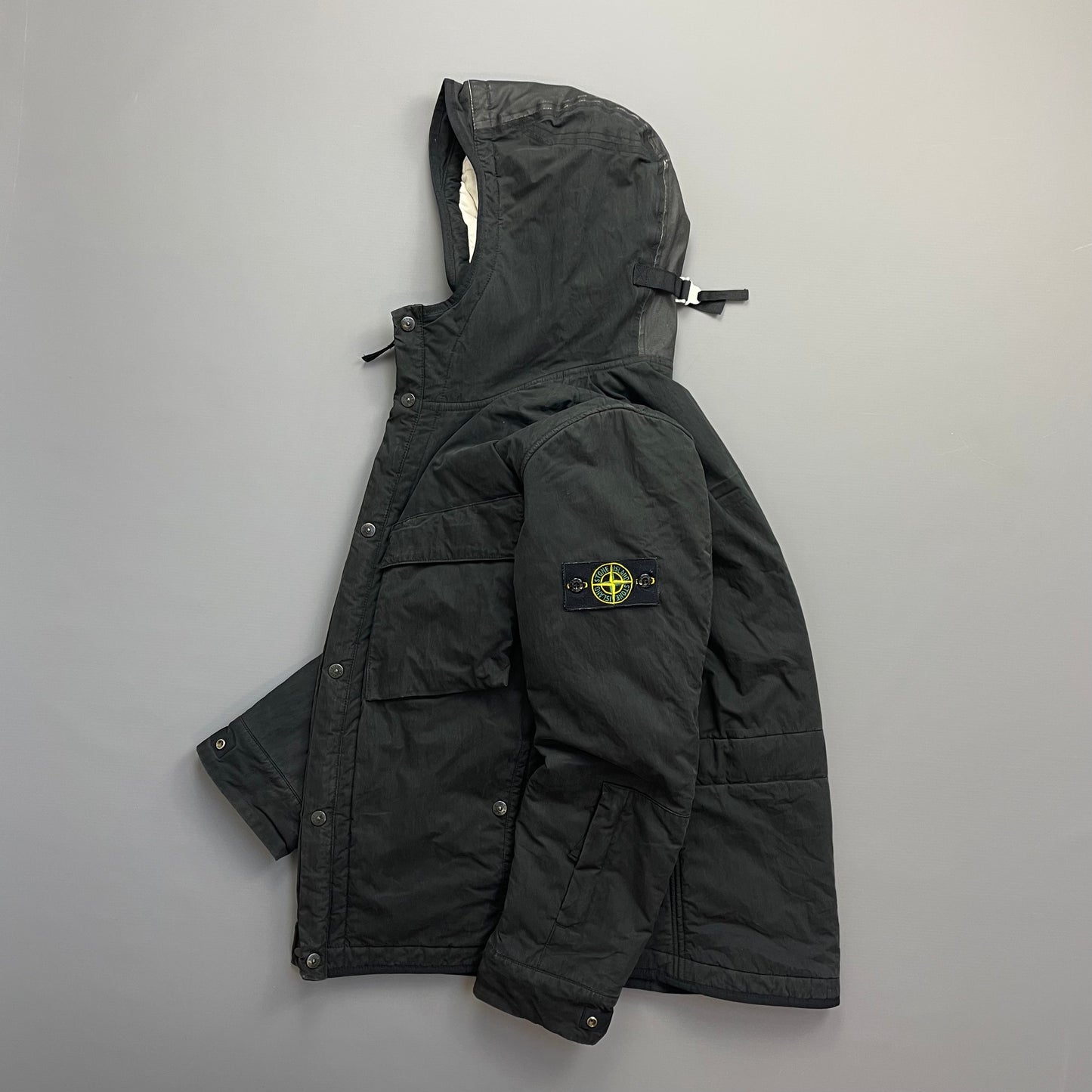 Stone Island Black AW09 Quilt-Lined Hooded Jacket