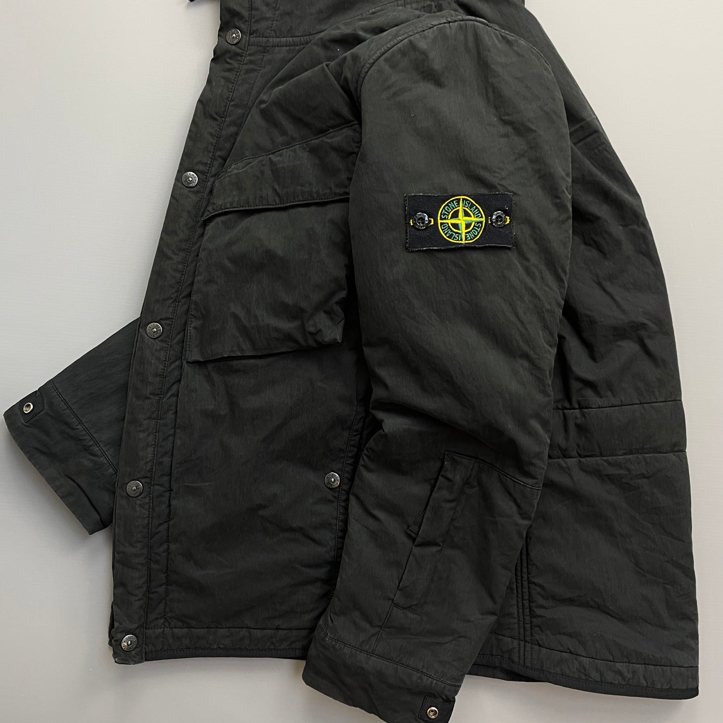 Stone Island Black AW09 Quilt-Lined Hooded Jacket