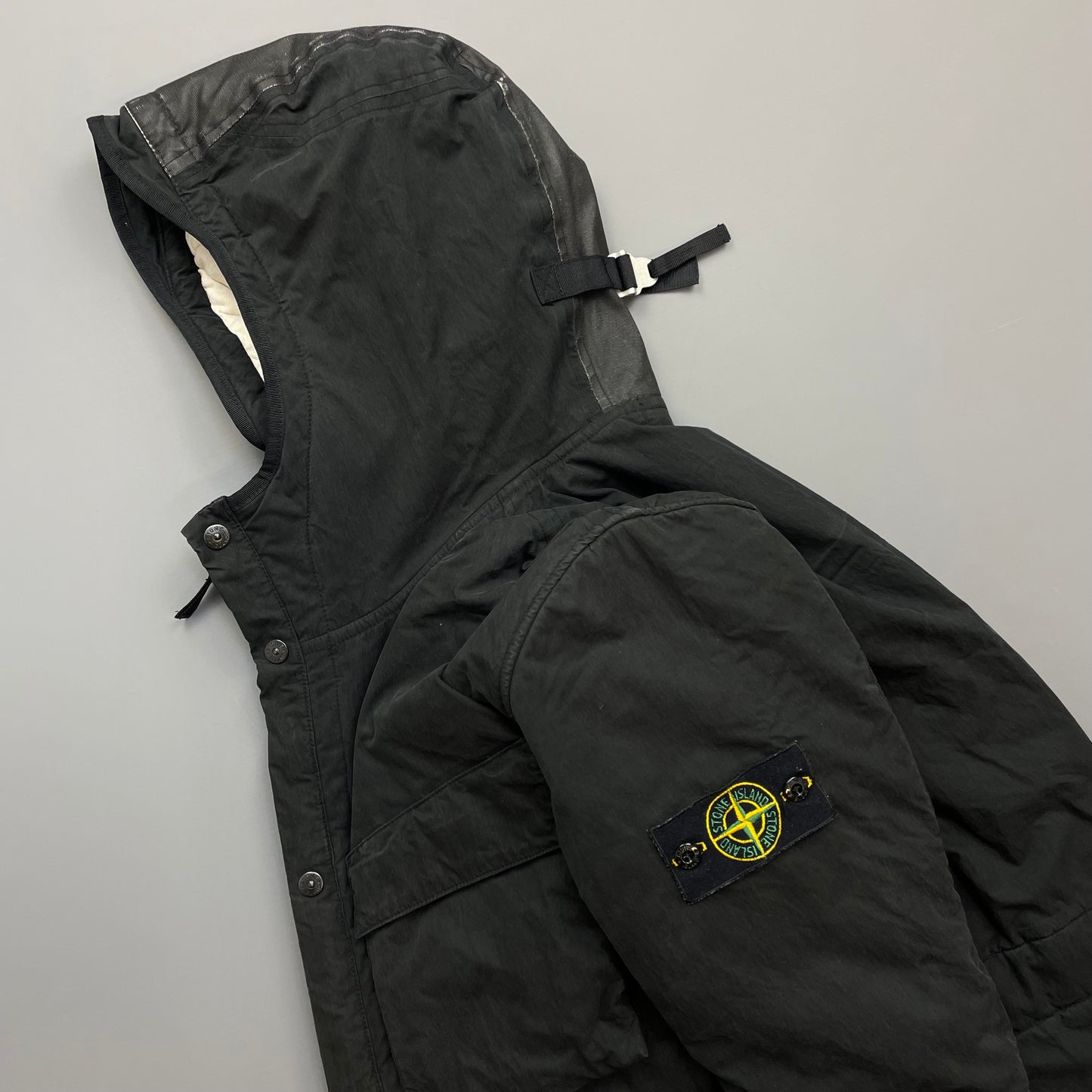 Stone Island Black AW09 Quilt-Lined Hooded Jacket