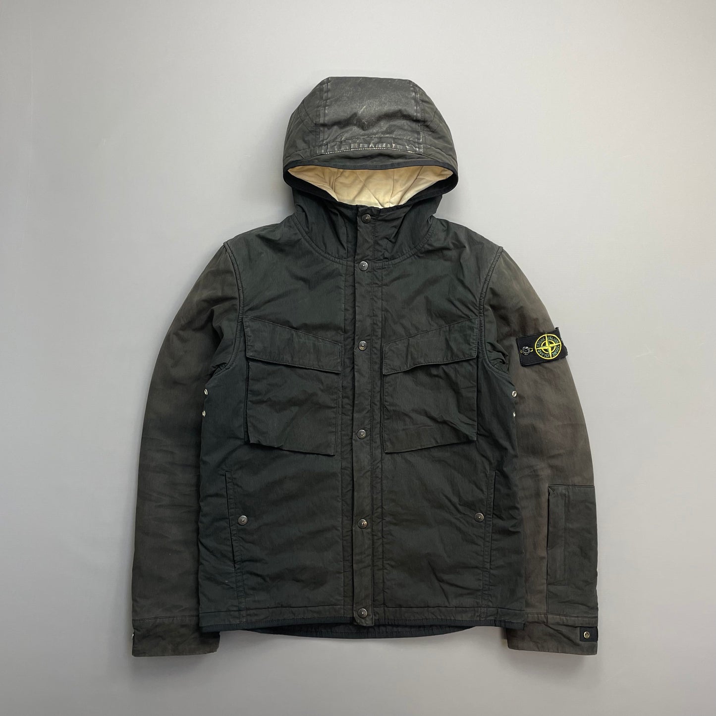Stone Island Black AW09 Quilt-Lined Hooded Jacket