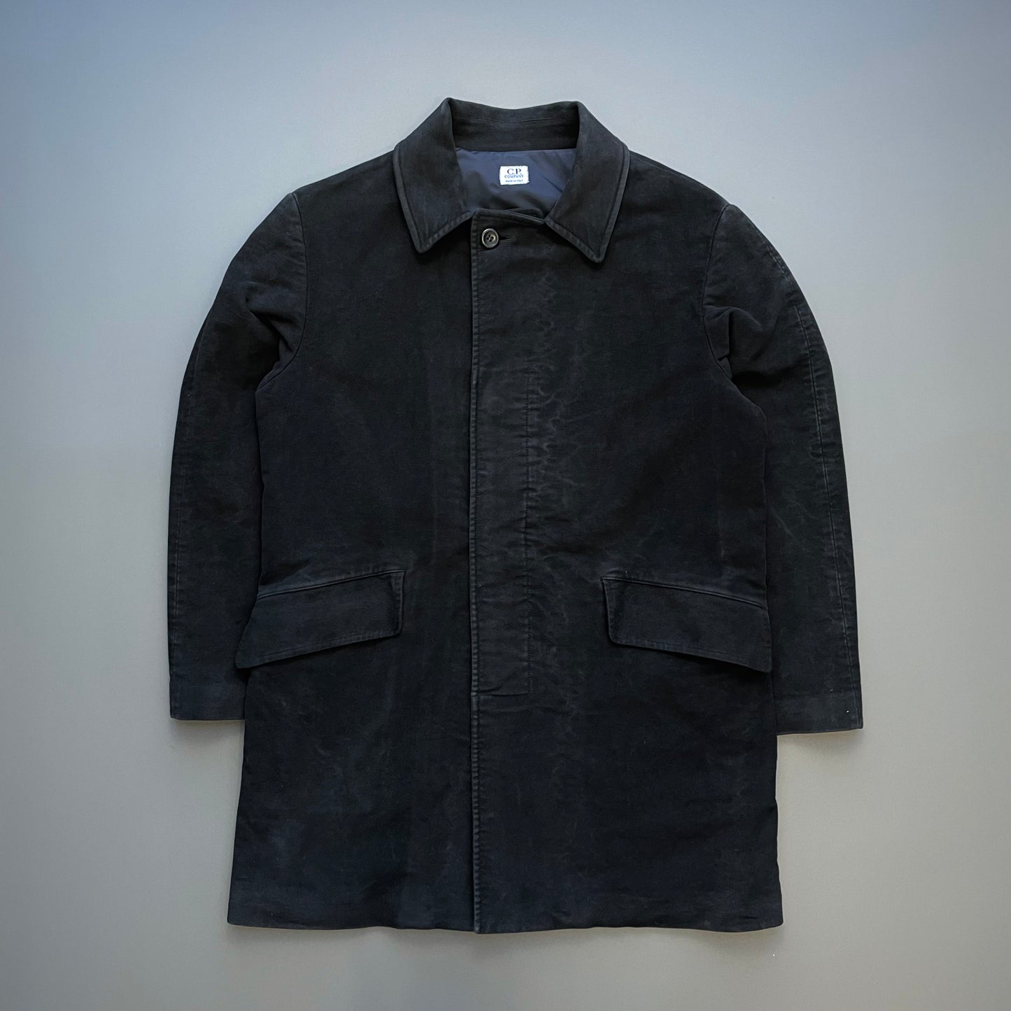 C.P. Company Black AW97 Moleskin Overcoat